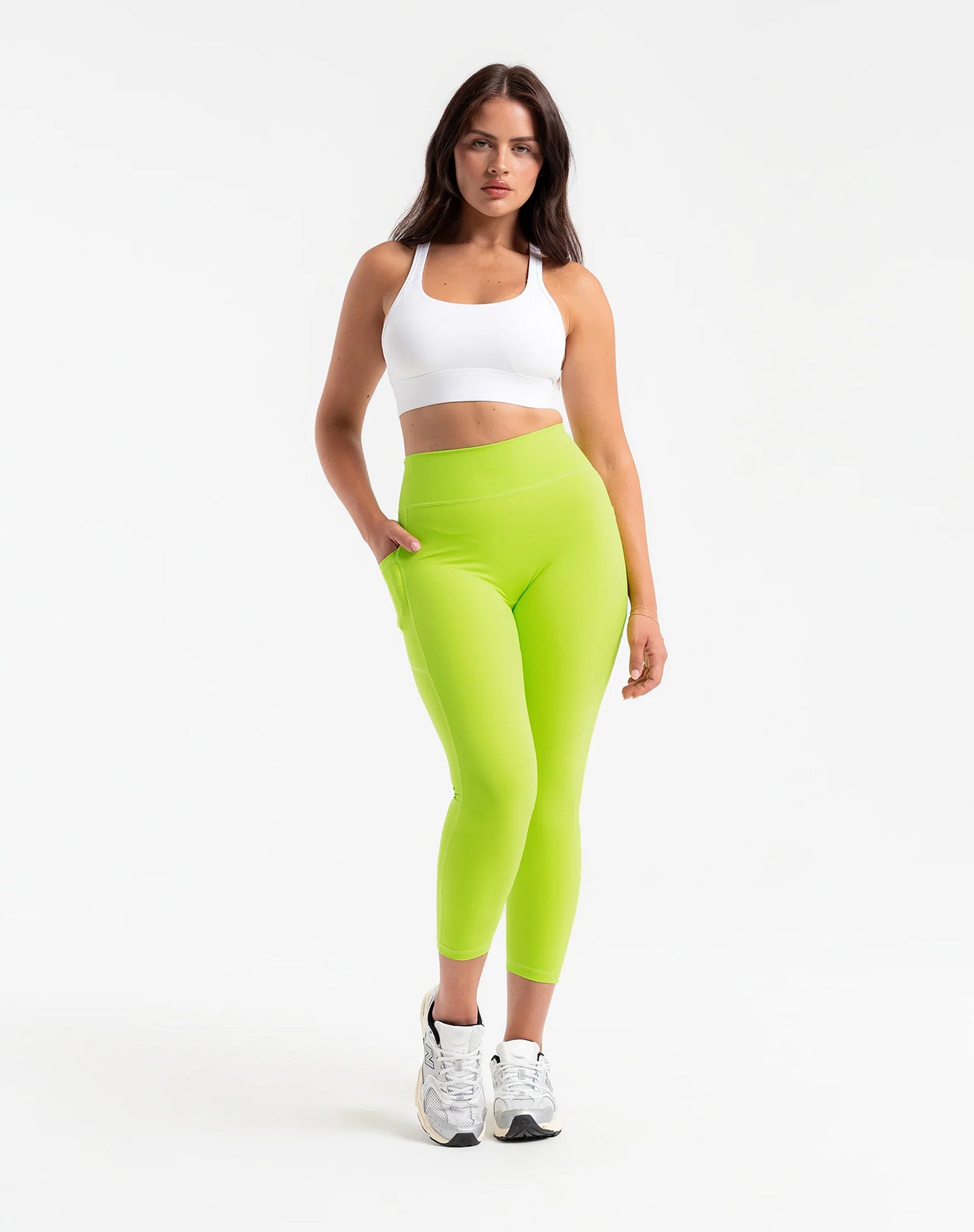 Ascend Pocket Leggings 23" - Lime Green