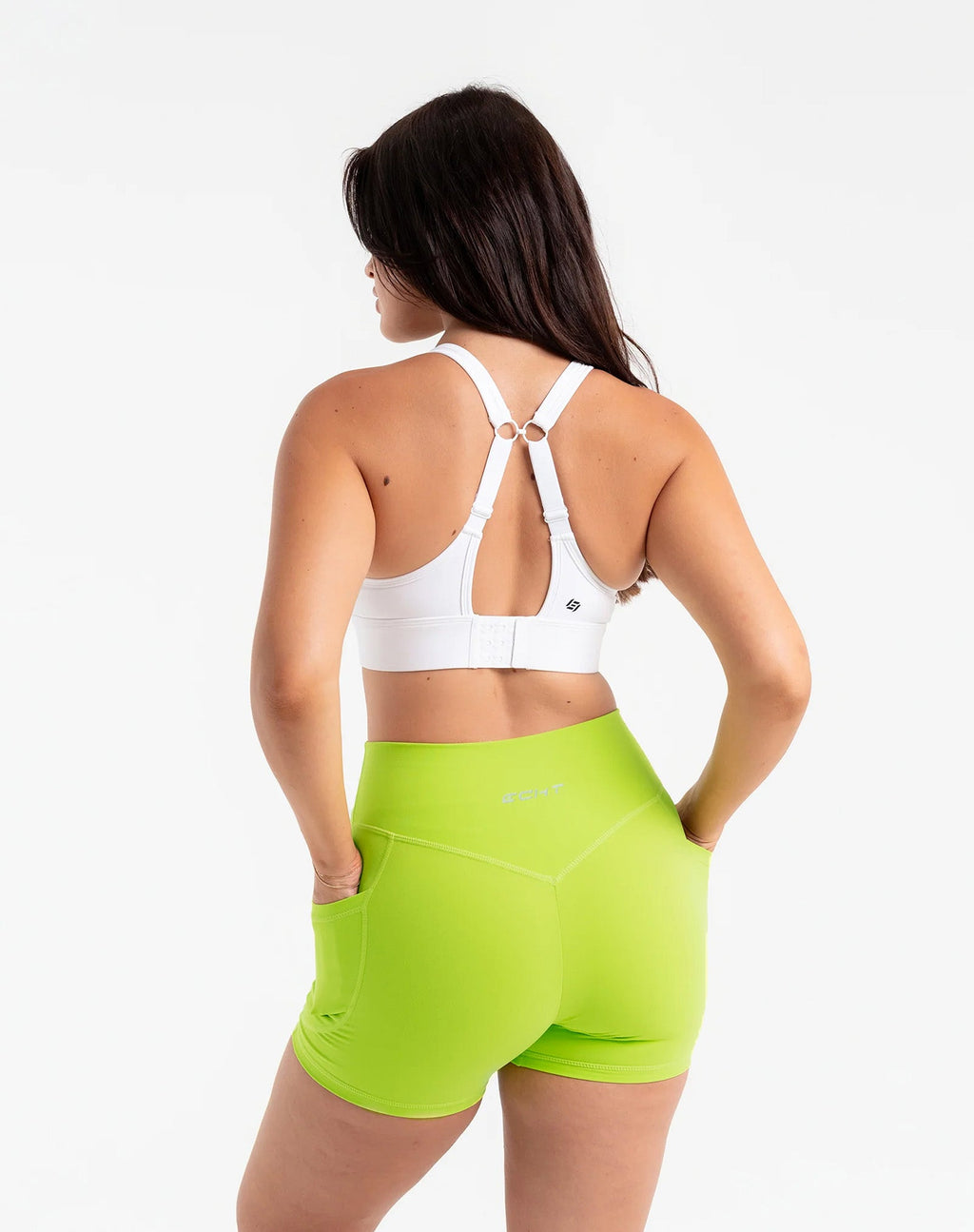 Ascend Pocket Shorts 4" - Lime Green