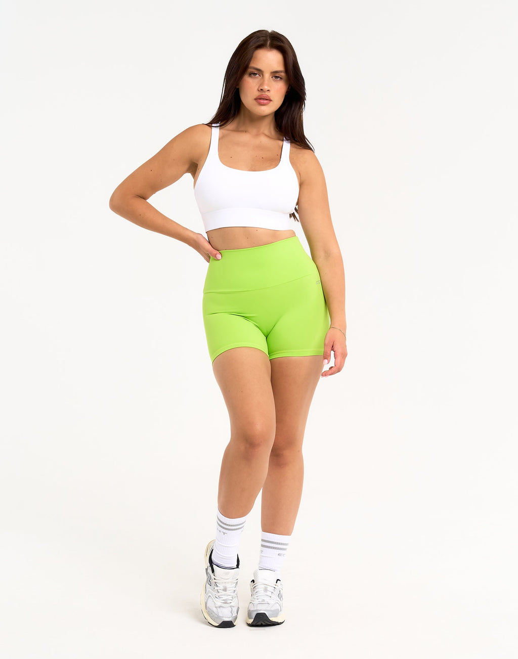 Range Bike Shorts 4" - Lime Green