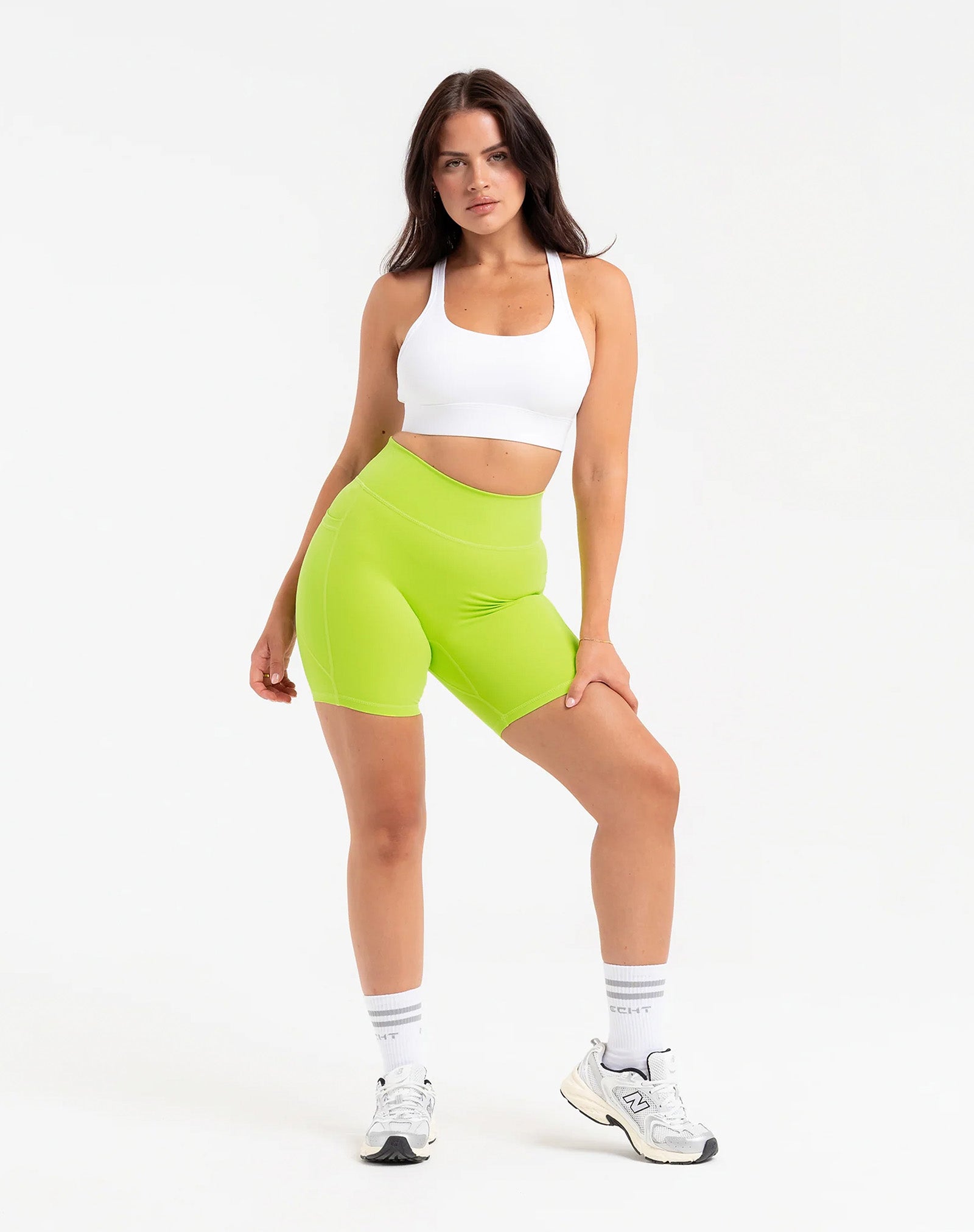 Ascend Pocket Shorts 6" - Lime Green