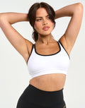 Asymmetric Sports Bra - White
