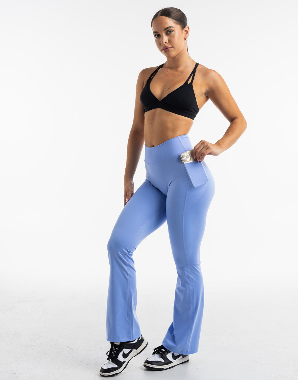 Flare Pocket Leggings - Hydrangea Blue