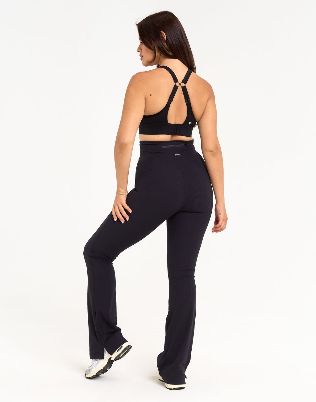Flare Ribbed Leggings V2 - Black