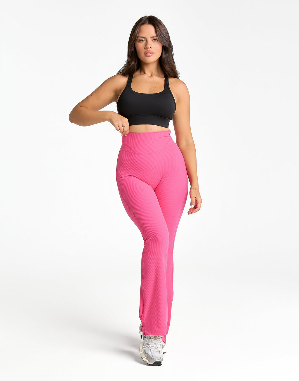 Flare Ribbed Leggings V2 - Pink