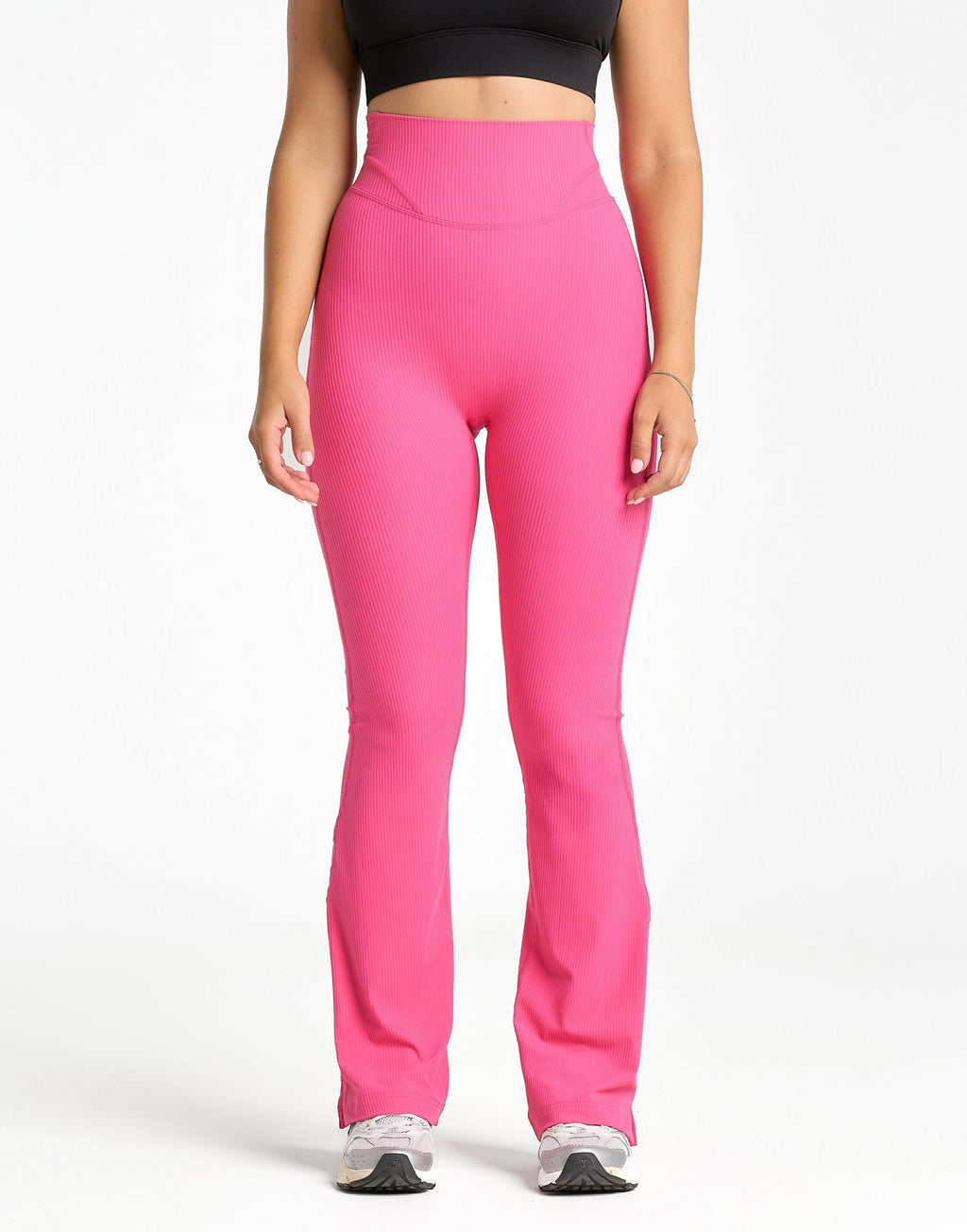 Flare Ribbed Leggings V2 - Pink