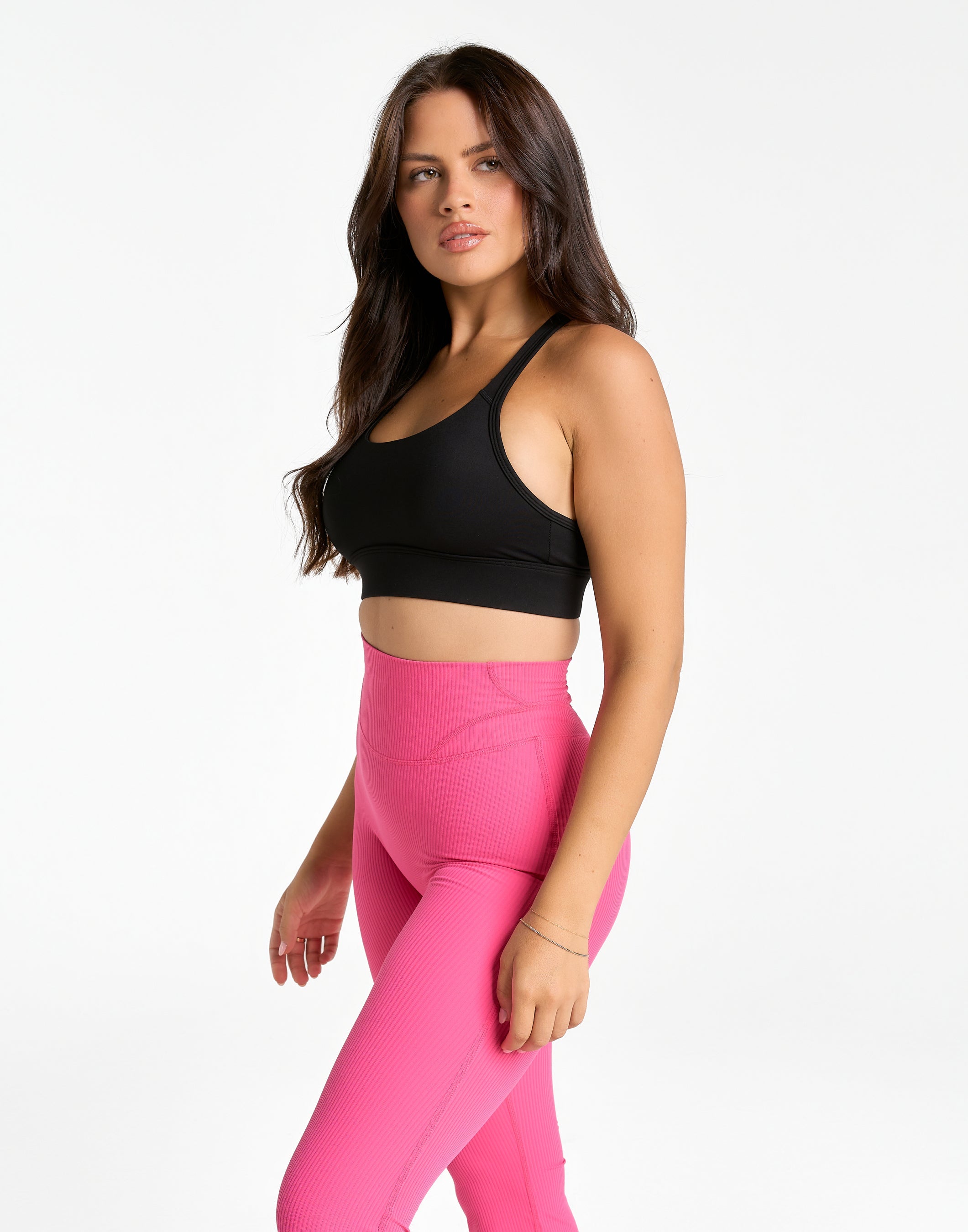 Flare Ribbed Leggings V2 - Pink