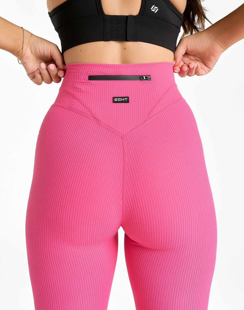 Flare Ribbed Leggings V2 - Pink