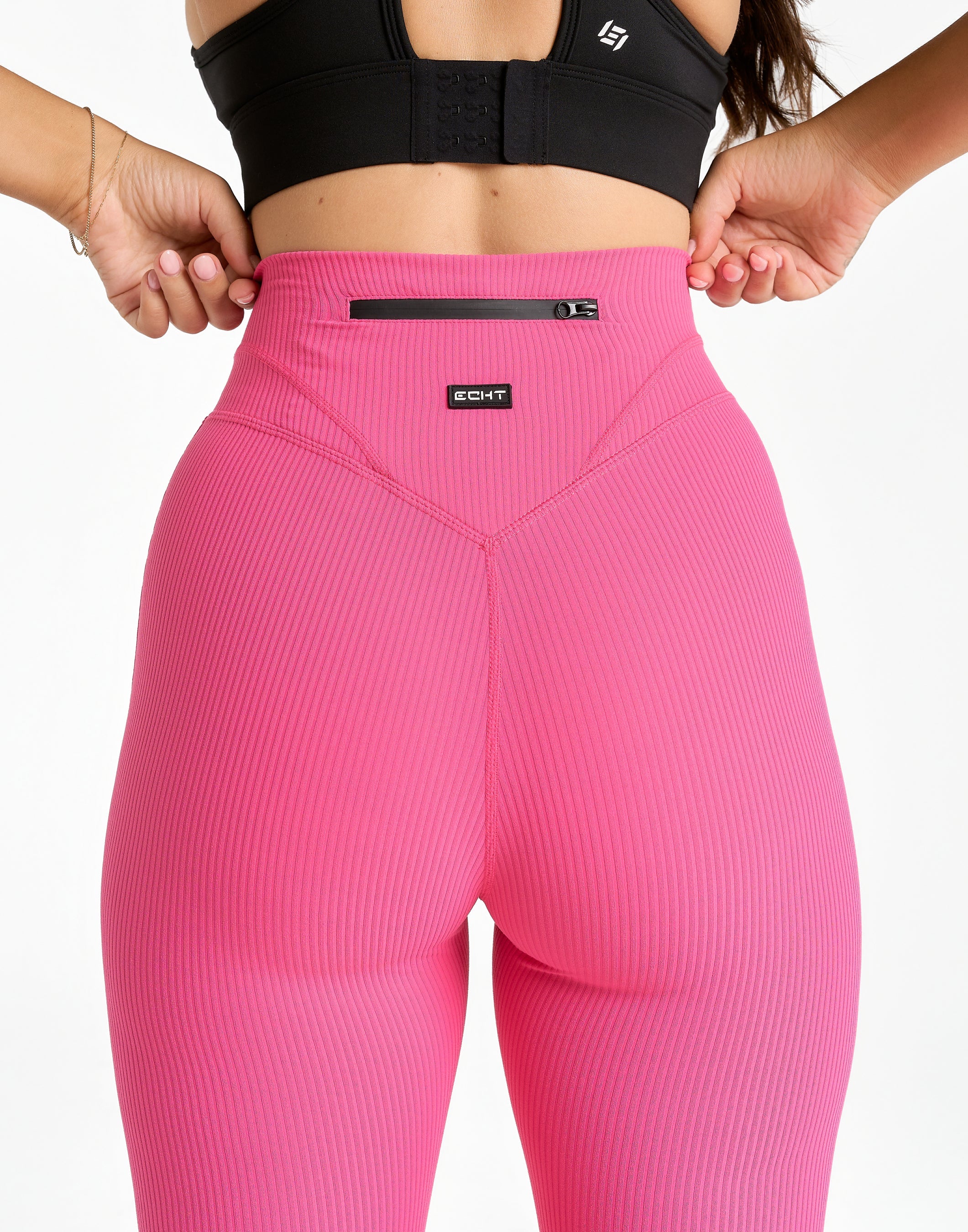 Flare Ribbed Leggings V2 - Pink