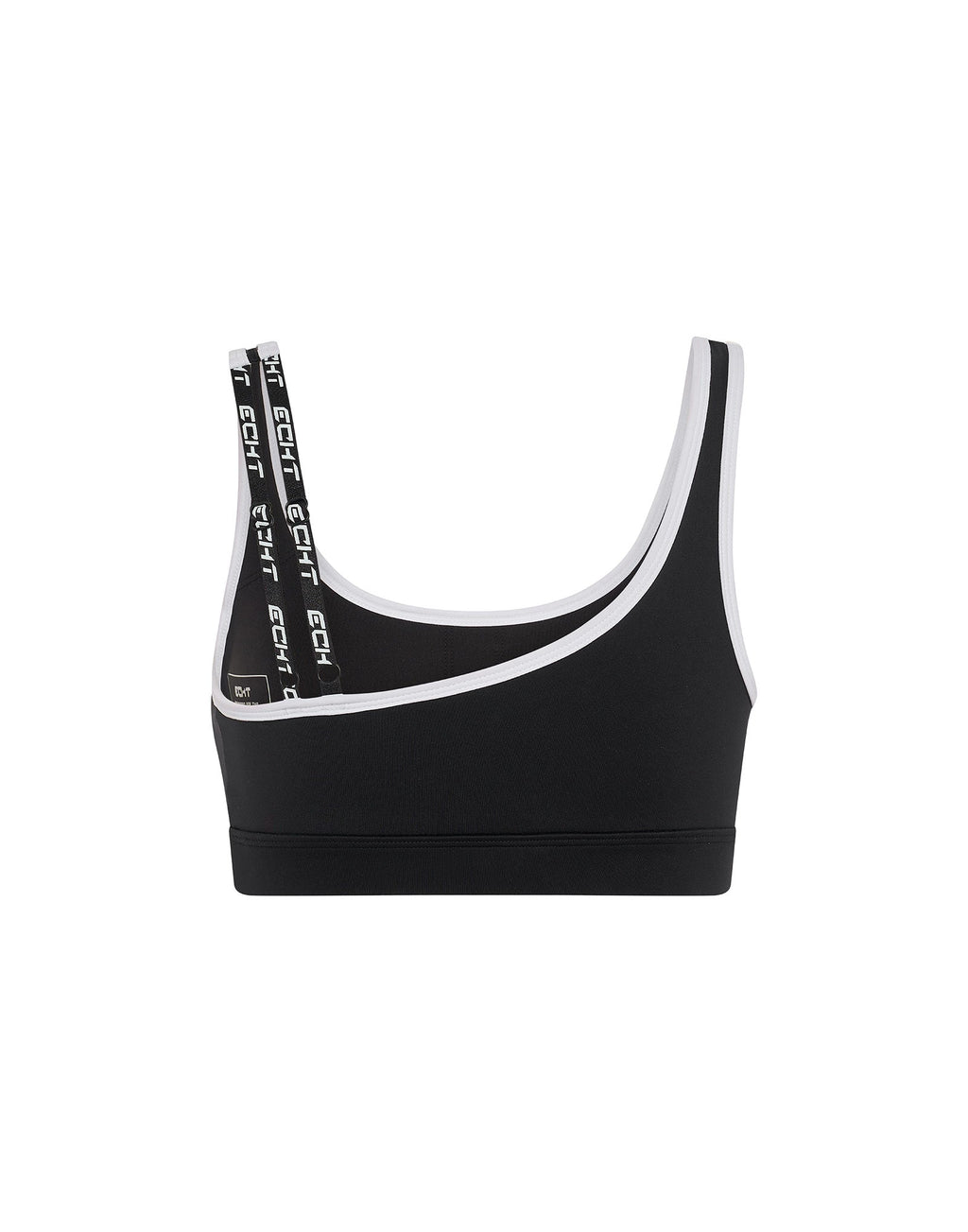 Asymmetric Sports Bra - Black