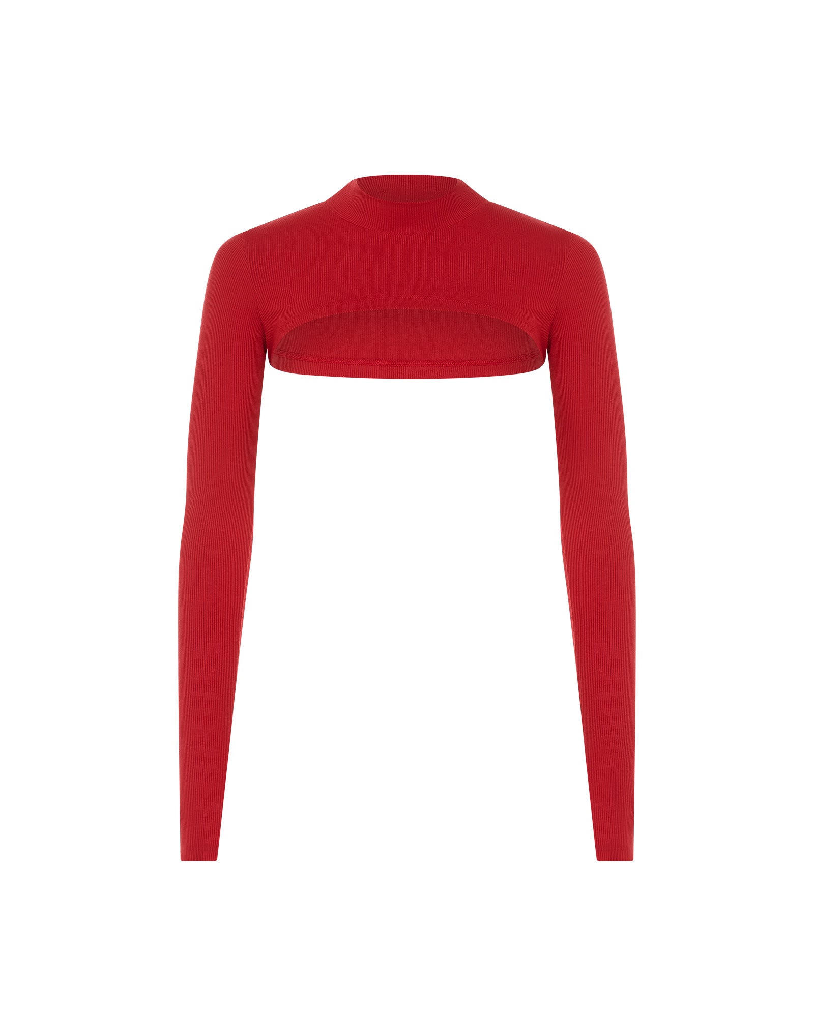 Echt Ribbed High Cut Long Sleeve - Scarlet Red