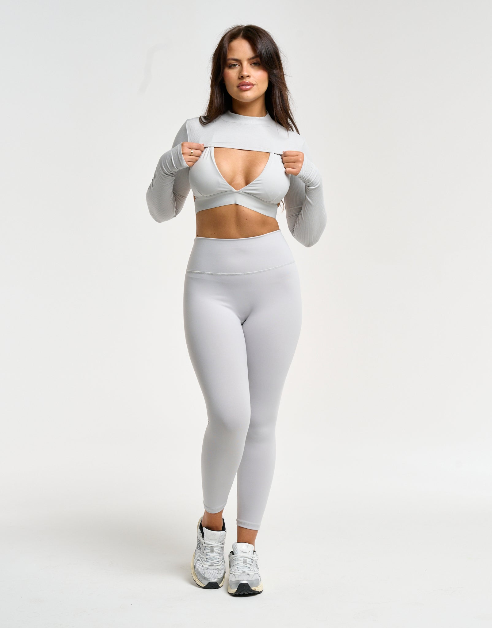 Echt Ribbed High Cut Long Sleeve - Micro Grey