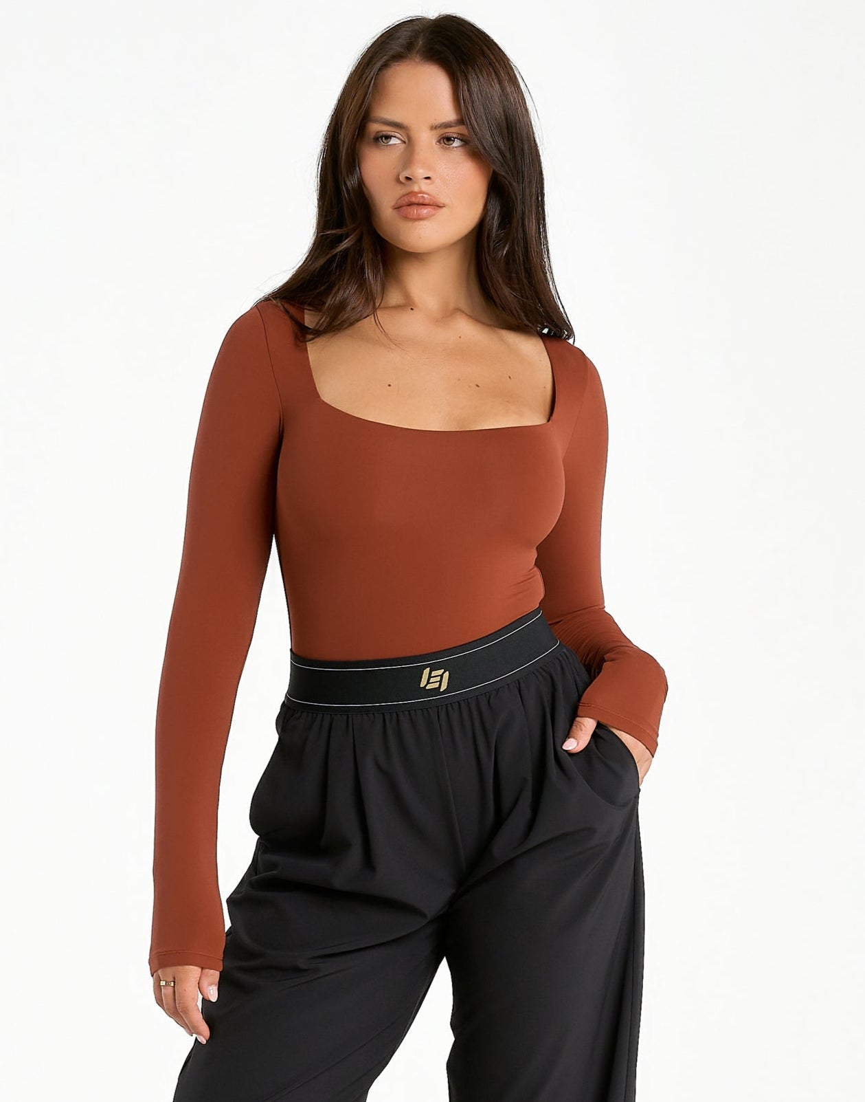 Elemental L Square Bodysuit - Brown