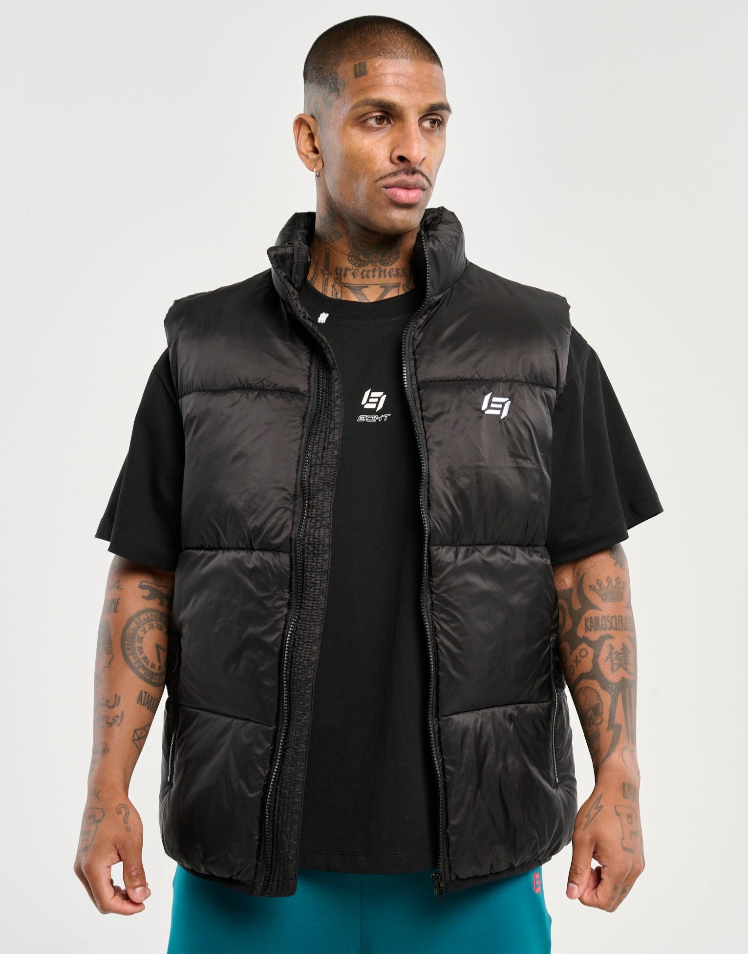 Echt Dart Puffer Vest - Black