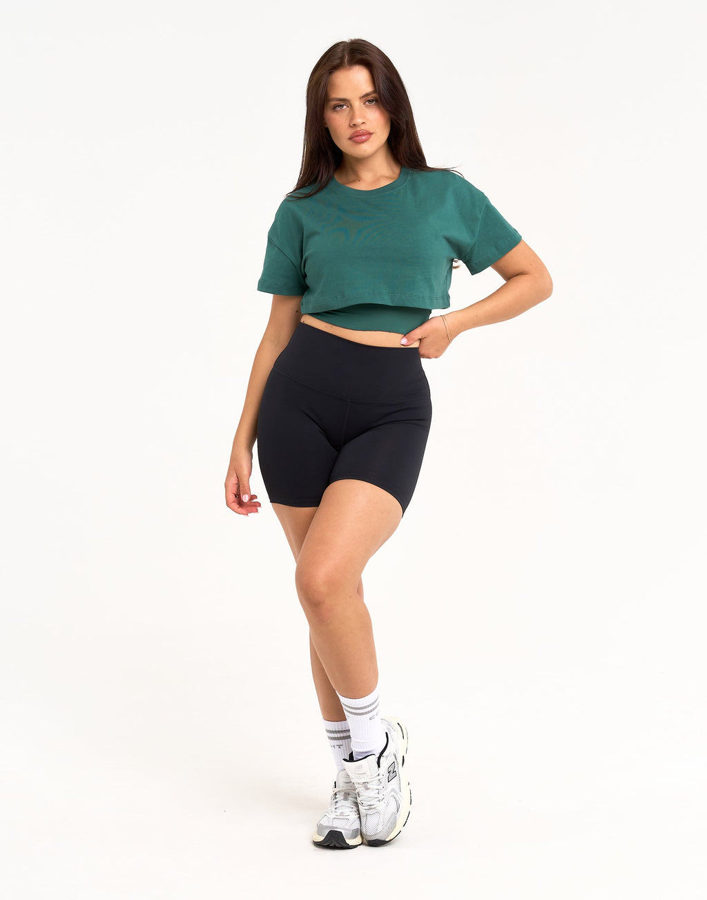 Layered Cropped Tee - Green