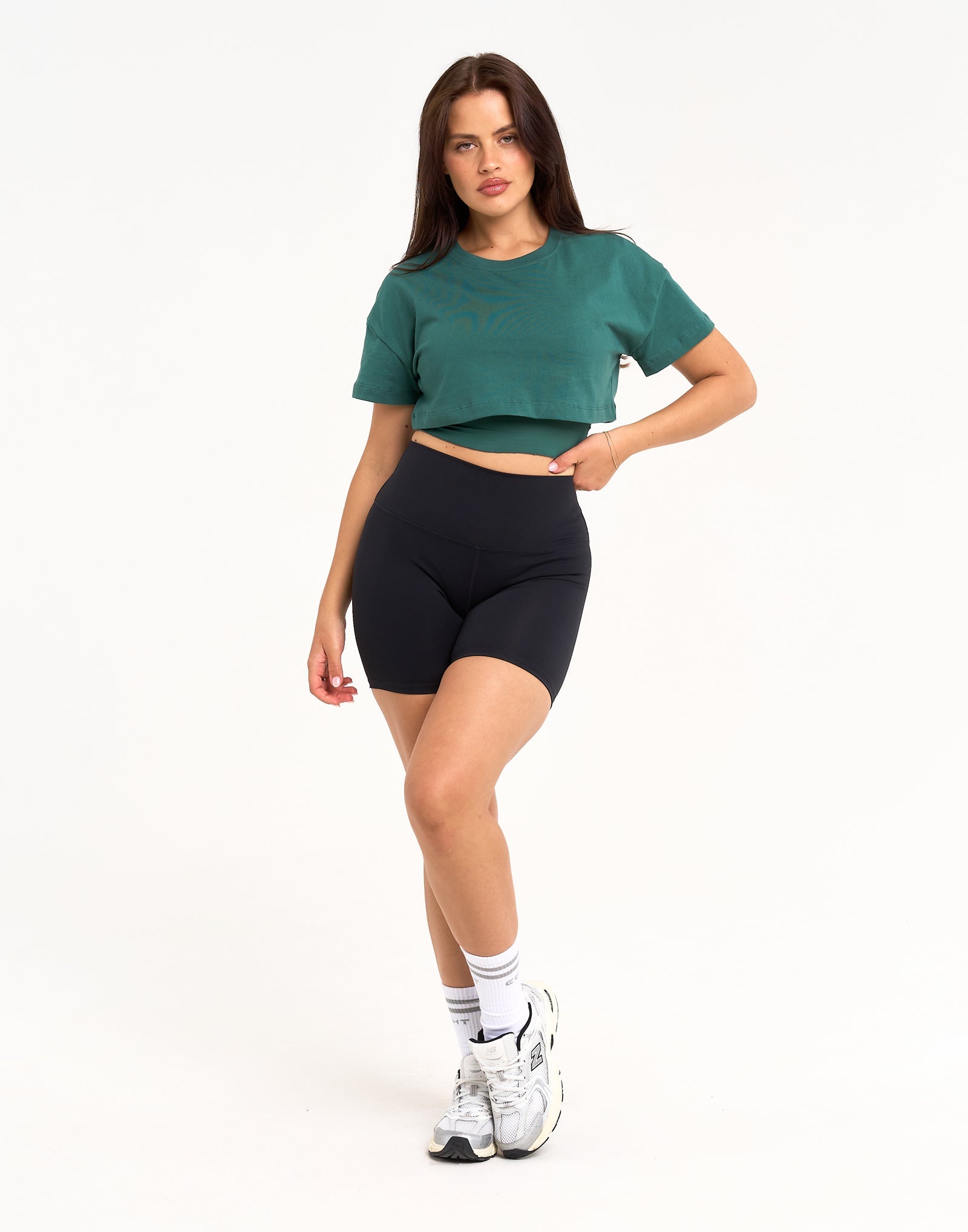 Layered Cropped Tee - Green
