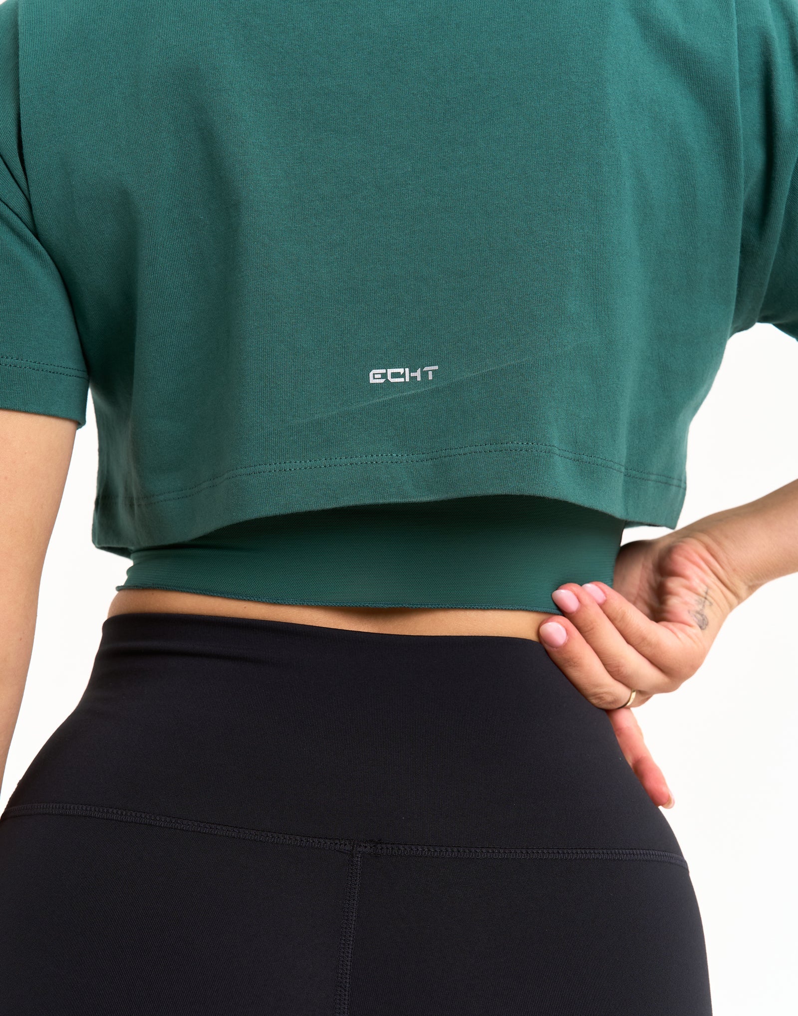 Layered Cropped Tee - Green