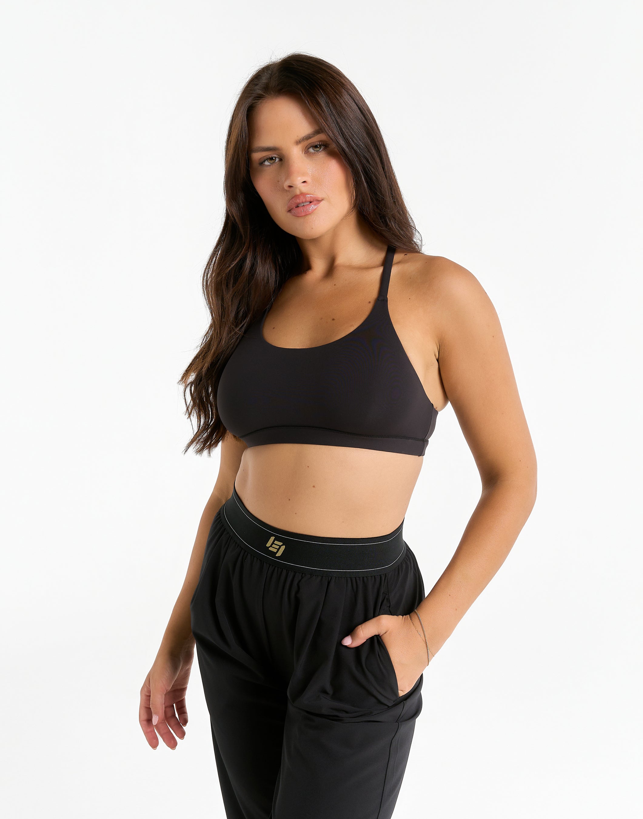 Elemental Raceback Scoop Bralette - Black