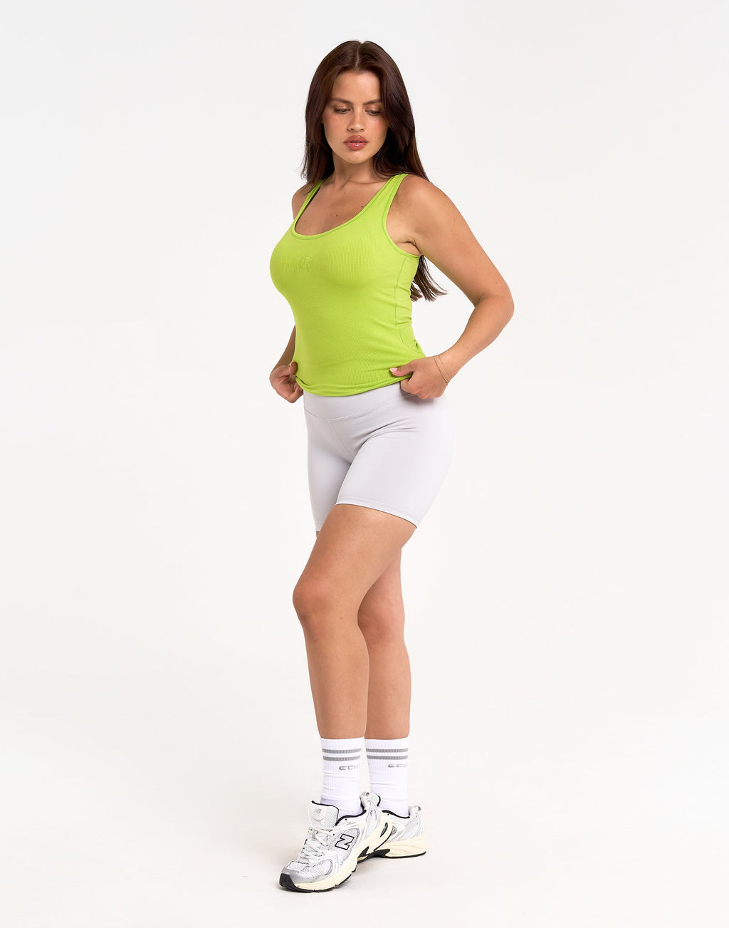 Ribbed Sculpt Tank - Lime Green