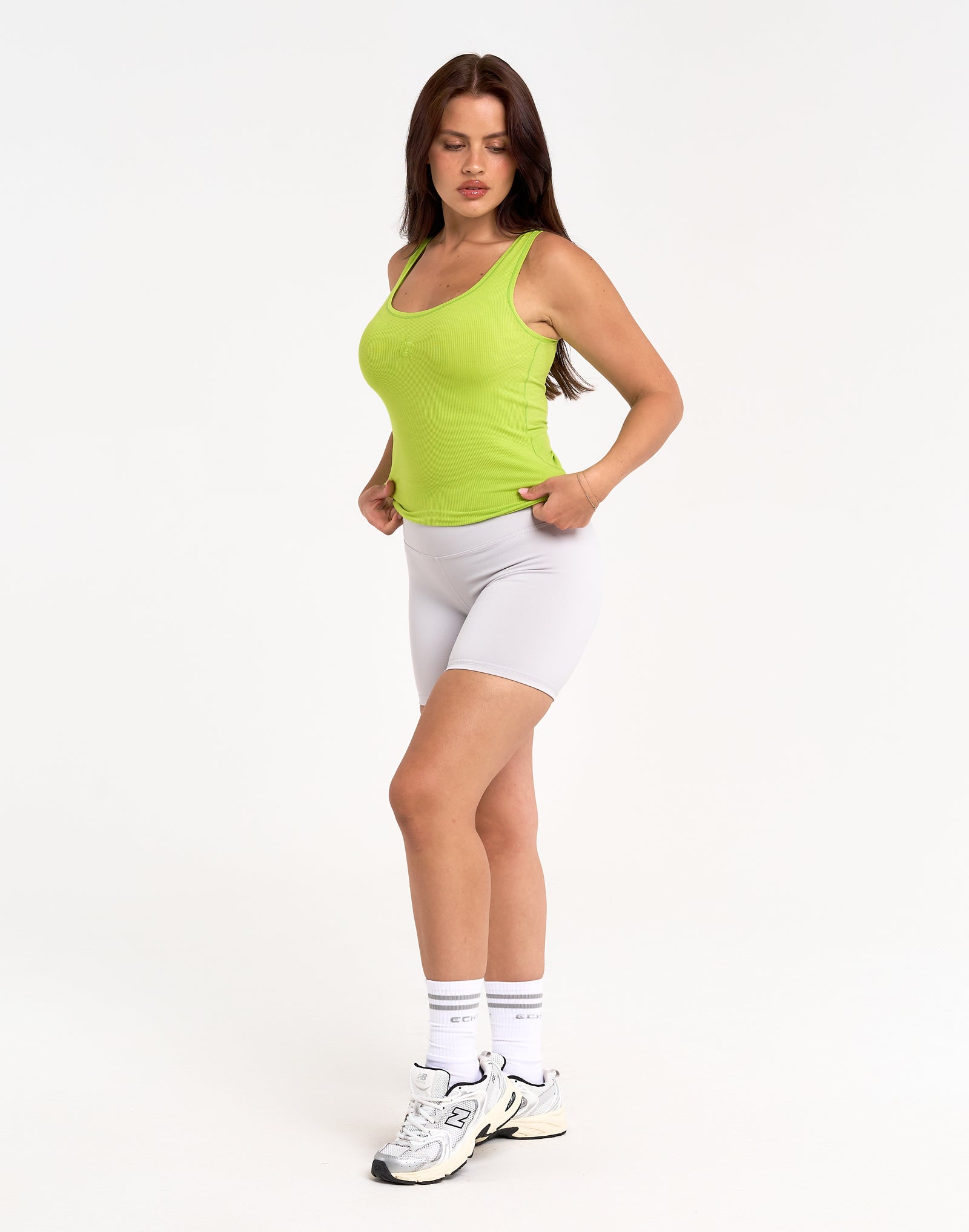 Ribbed Sculpt Tank - Lime Green