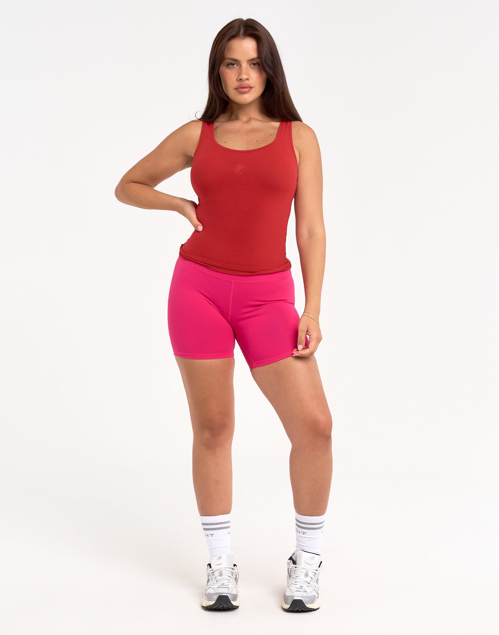 Ribbed Sculpt Tank - Scarlet Red