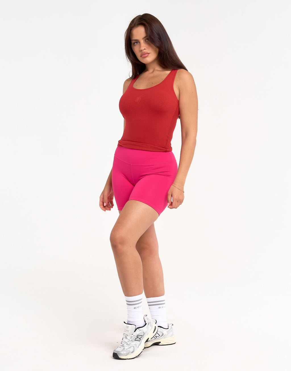 Ribbed Sculpt Tank - Scarlet Red
