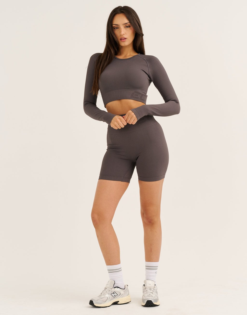 Arise Comfort Cropped Long Sleeve V2 - Slate Grey