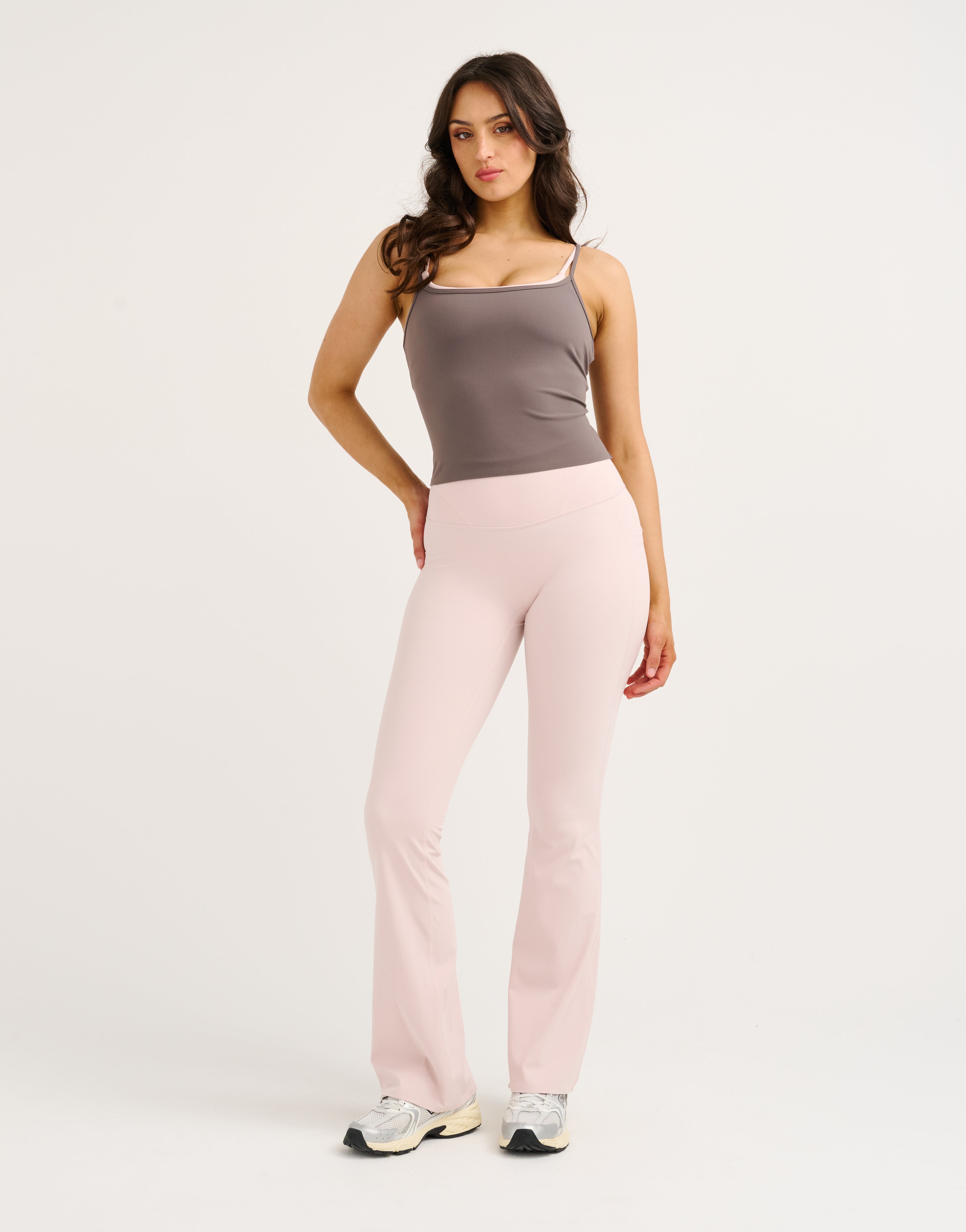 Lycra Invisible Scrunch Pocket Flare Leggings - Mauve