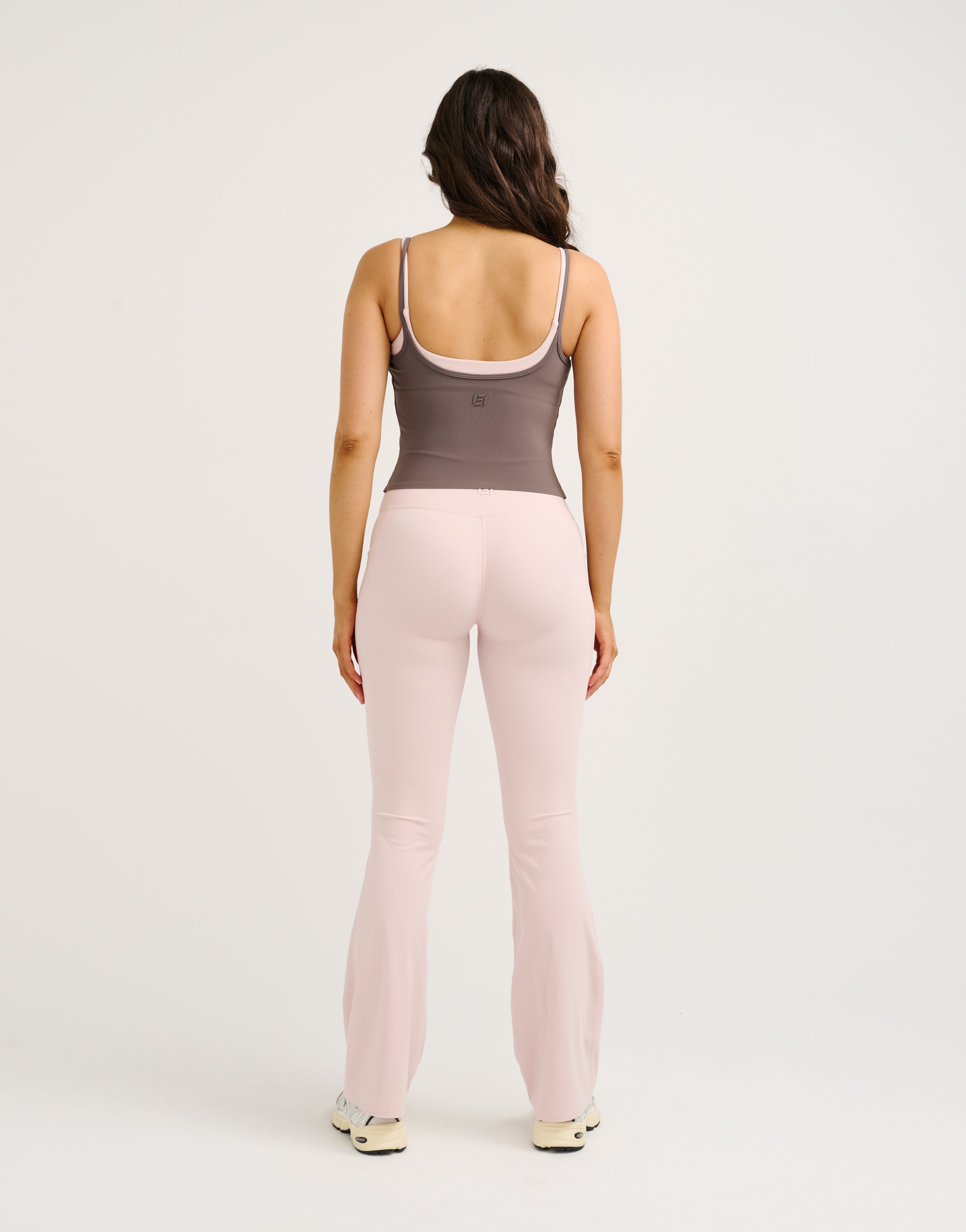 Lycra Invisible Scrunch Pocket Flare Leggings - Mauve