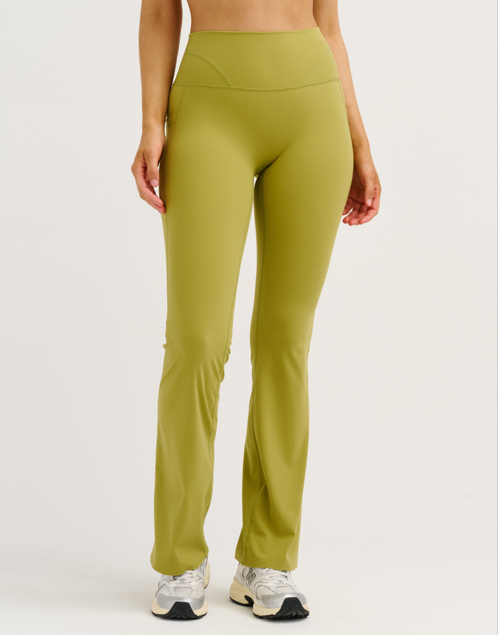 Lycra Invisible Scrunch Pocket Flare Leggings - Olive
