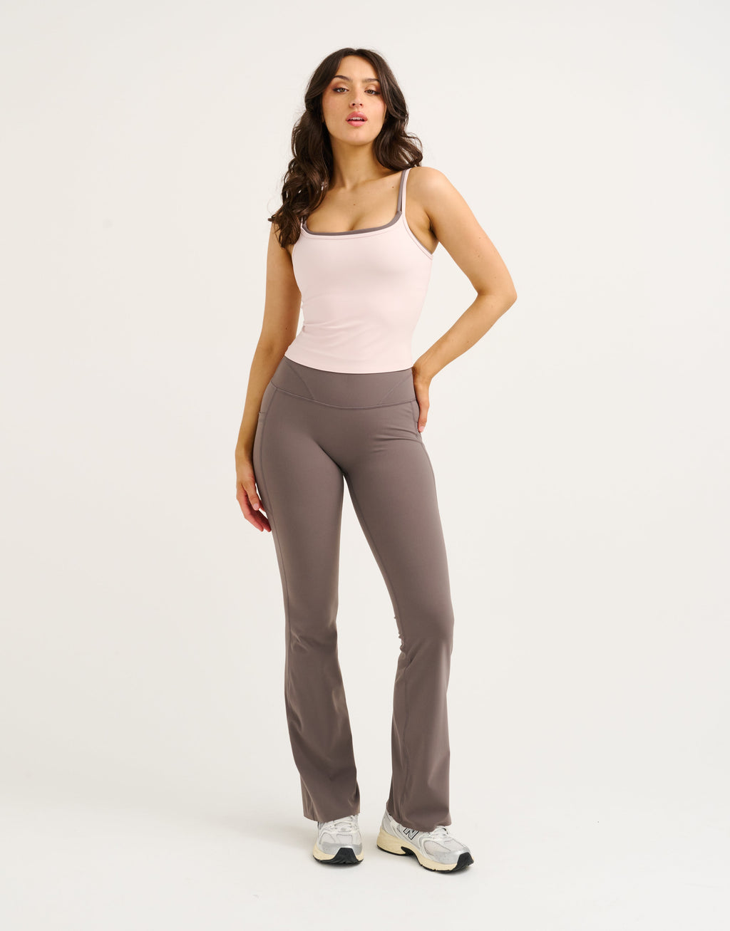 Lycra Invisible Scrunch Pocket Flare Leggings - Slate Grey