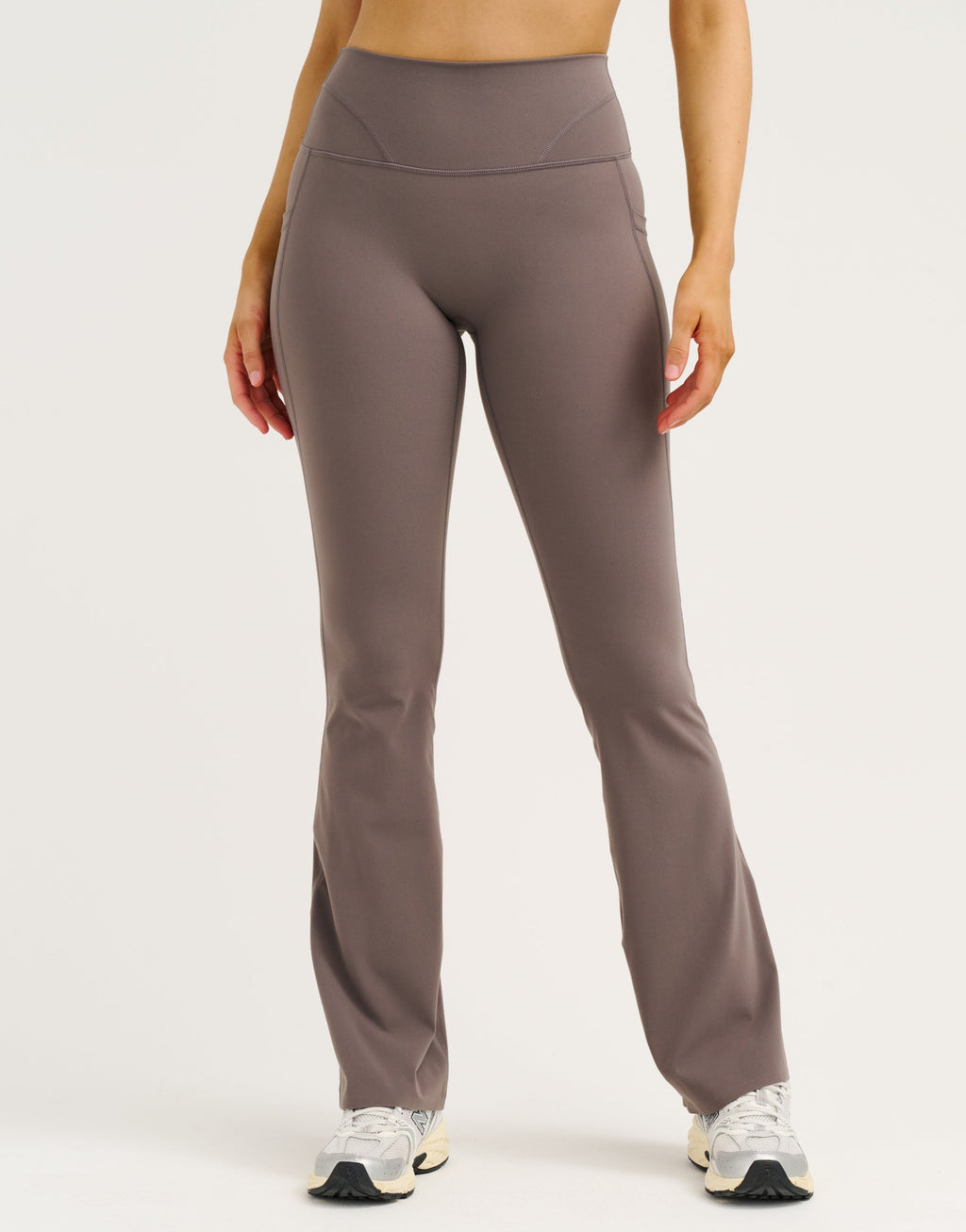 Lycra Invisible Scrunch Pocket Flare Leggings - Slate Grey
