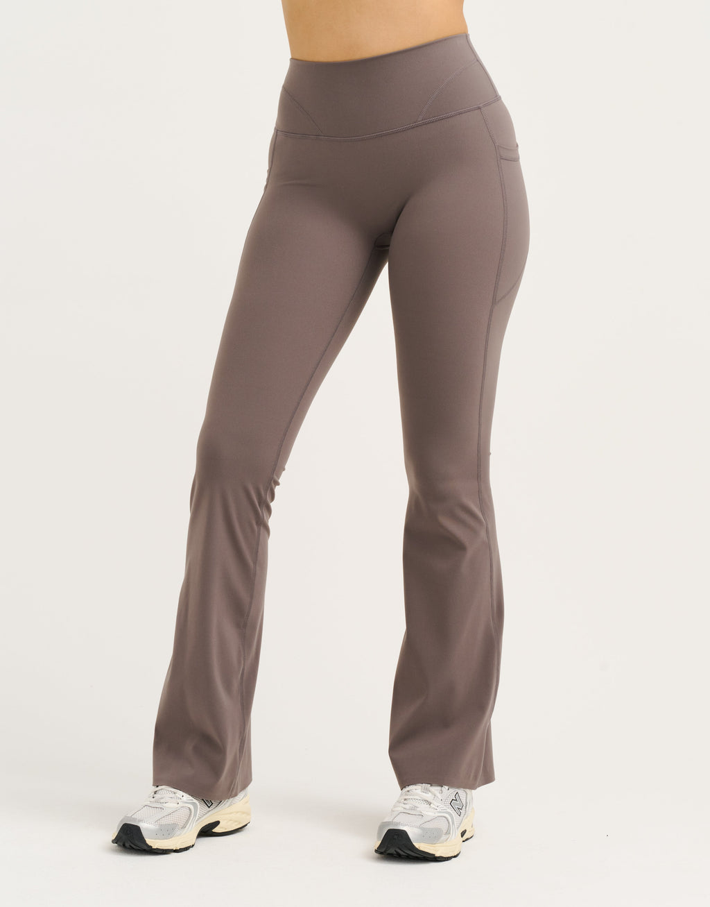 Lycra Invisible Scrunch Pocket Flare Leggings - Slate Grey