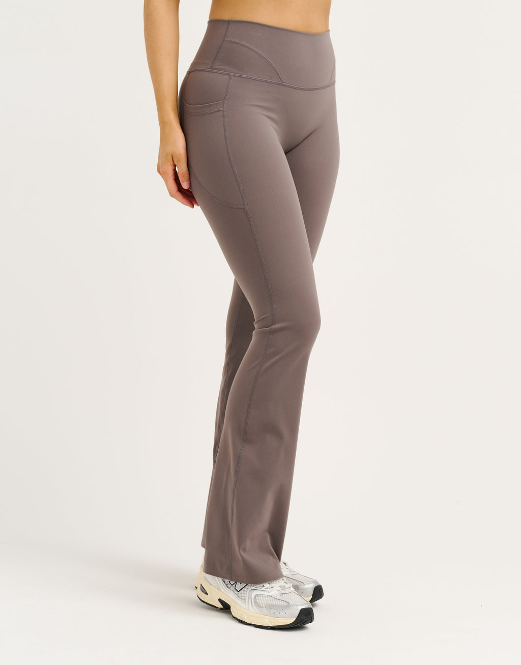 Lycra Invisible Scrunch Pocket Flare Leggings - Slate Grey
