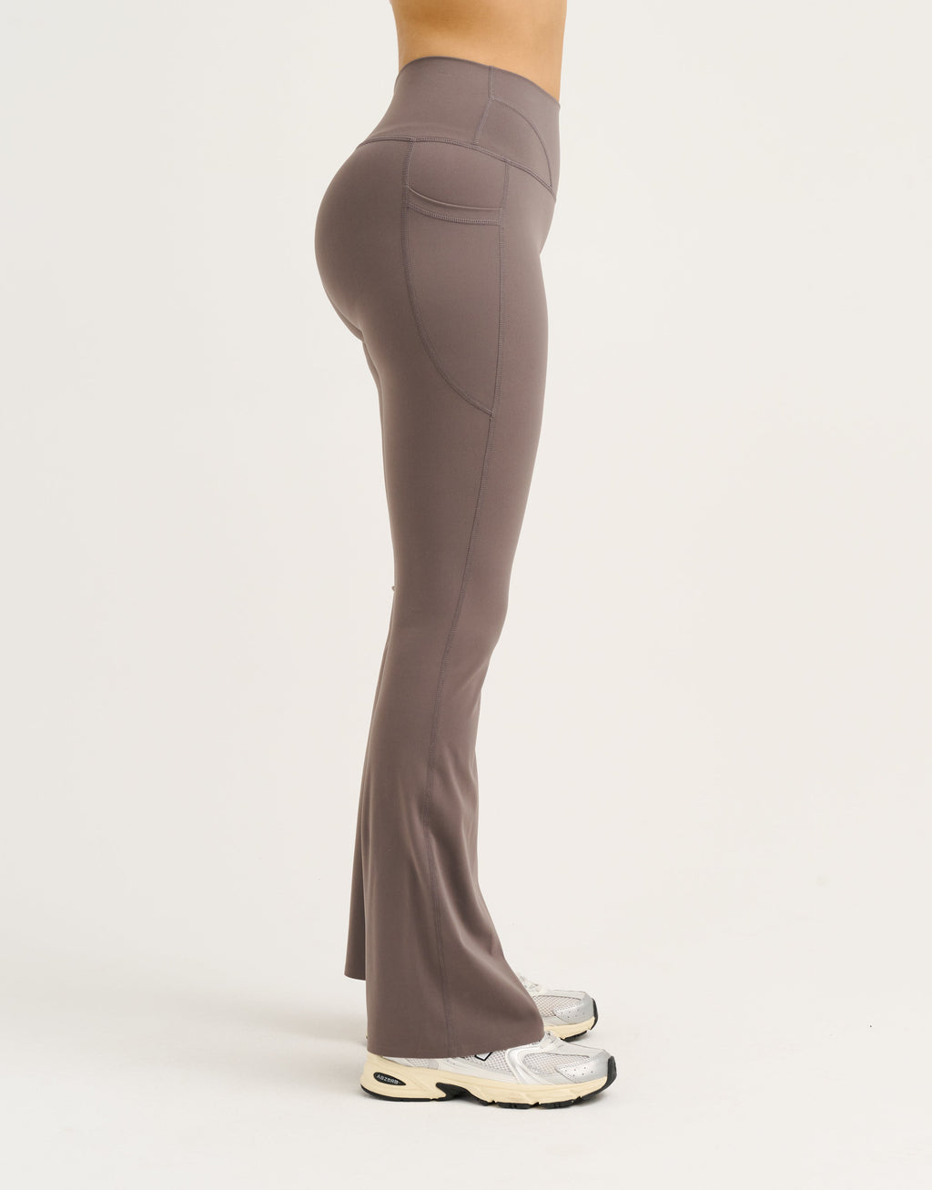 Lycra Invisible Scrunch Pocket Flare Leggings - Slate Grey