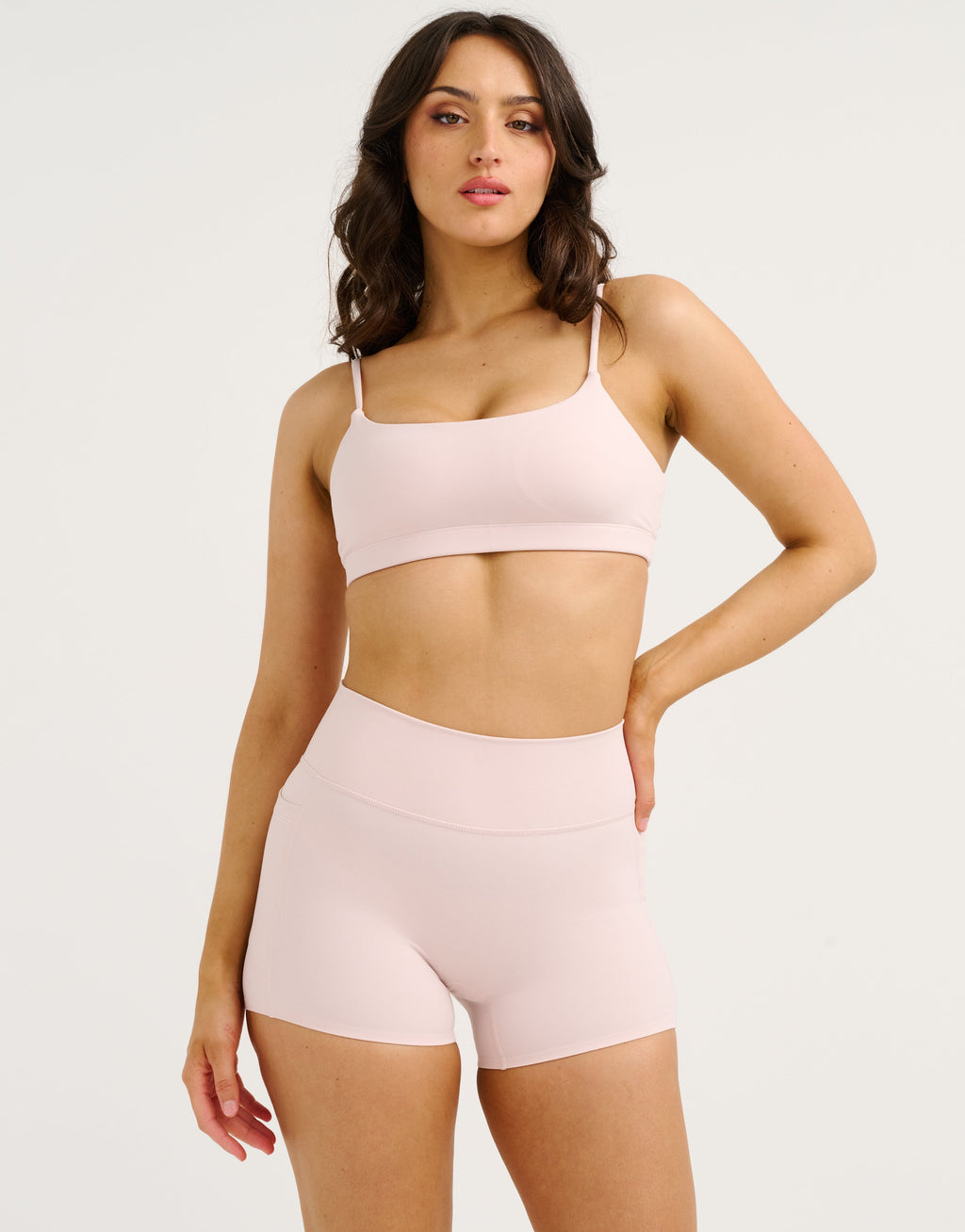 Lycra Invisible Scrunch Pocket Shorts - Mauve
