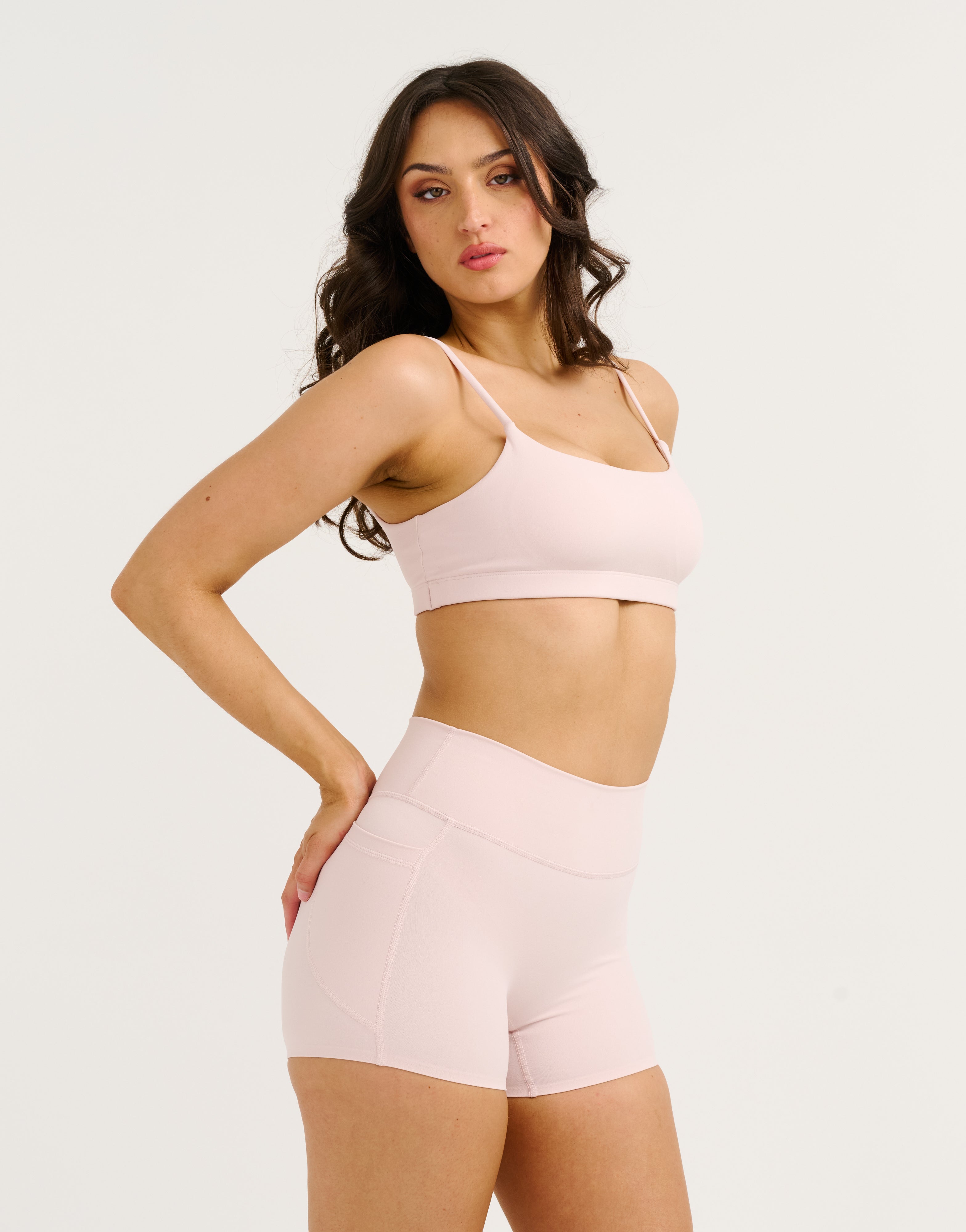 Lycra Invisible Scrunch Pocket Shorts - Mauve