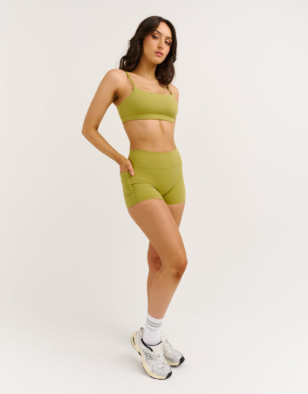 Lycra Invisible Scrunch Pocket Shorts - Olive