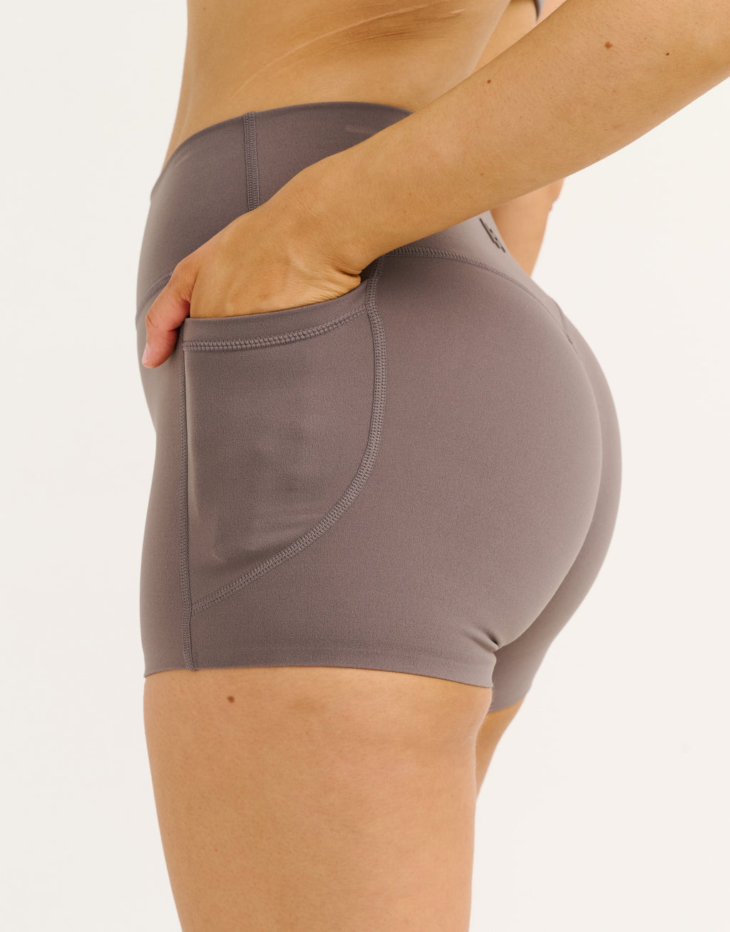 Lycra Invisible Scrunch Pocket Shorts - Slate Grey