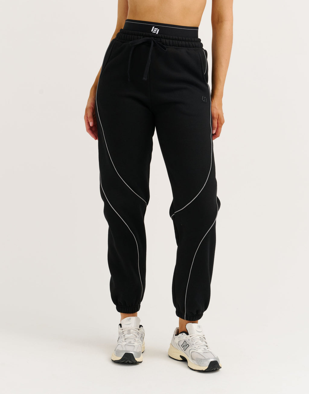 Elemental Layered Jogger Sweatpants - Black/White