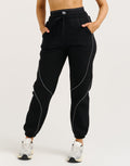 Elemental Layered Jogger Sweatpants - Black/White