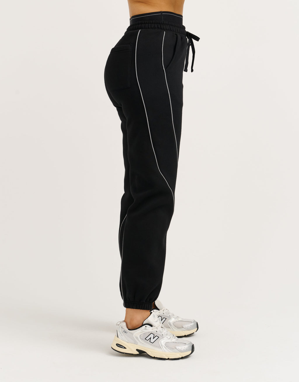 Elemental Layered Jogger Sweatpants - Black/White
