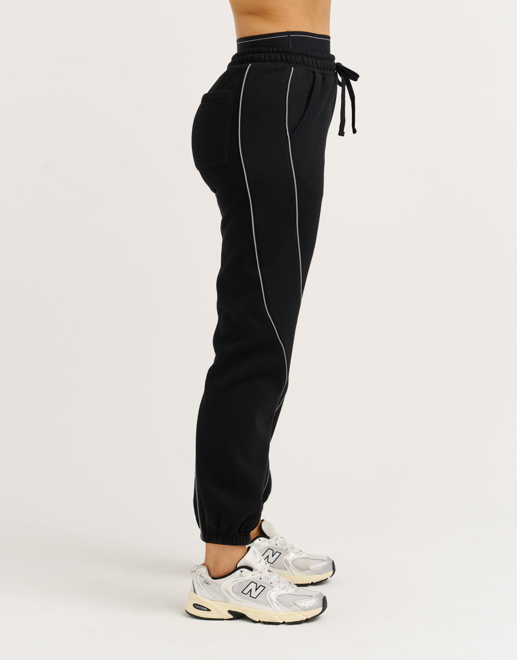 Elemental Layered Jogger Sweatpants - Black/White