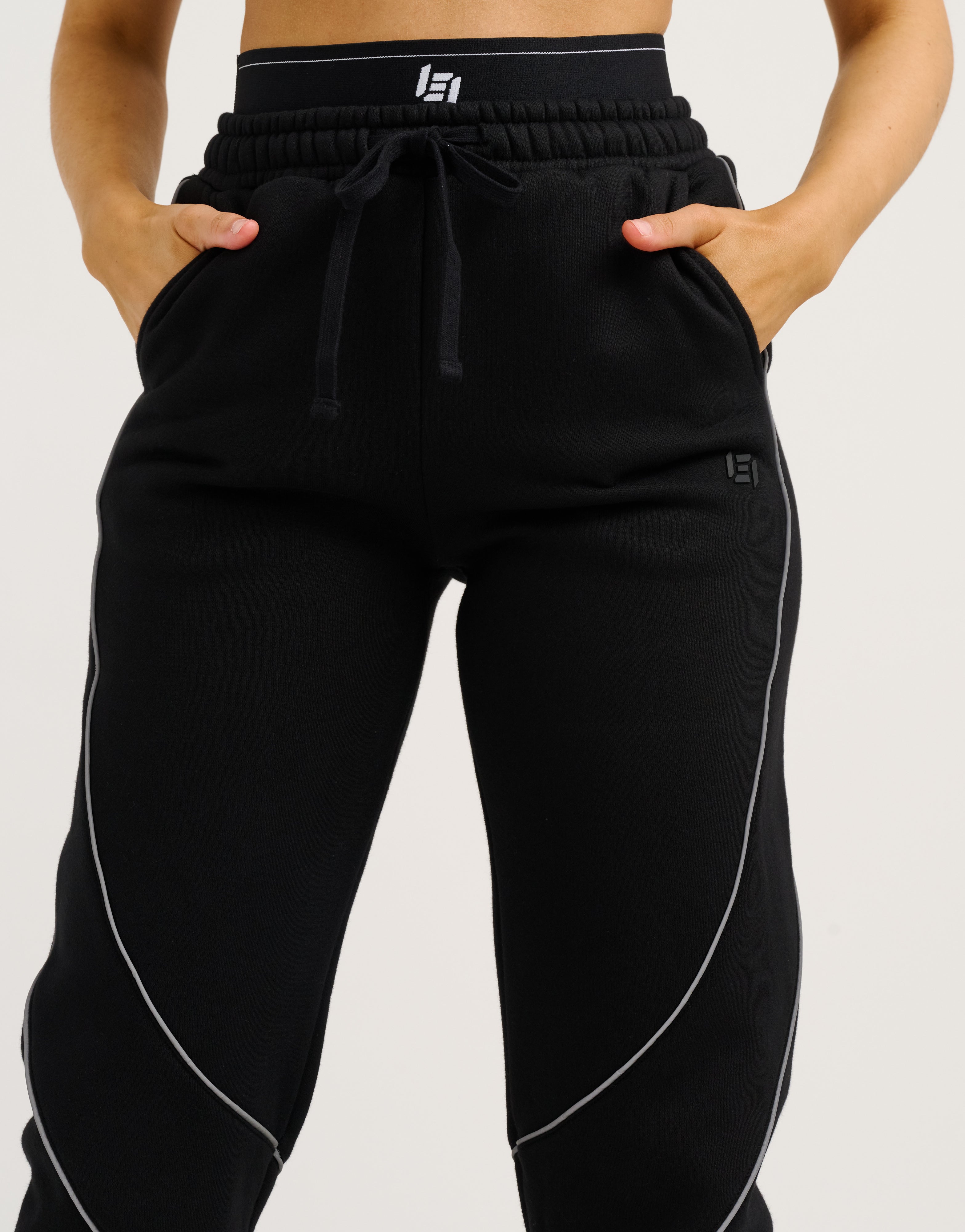 Elemental Layered Jogger Sweatpants - Black/White