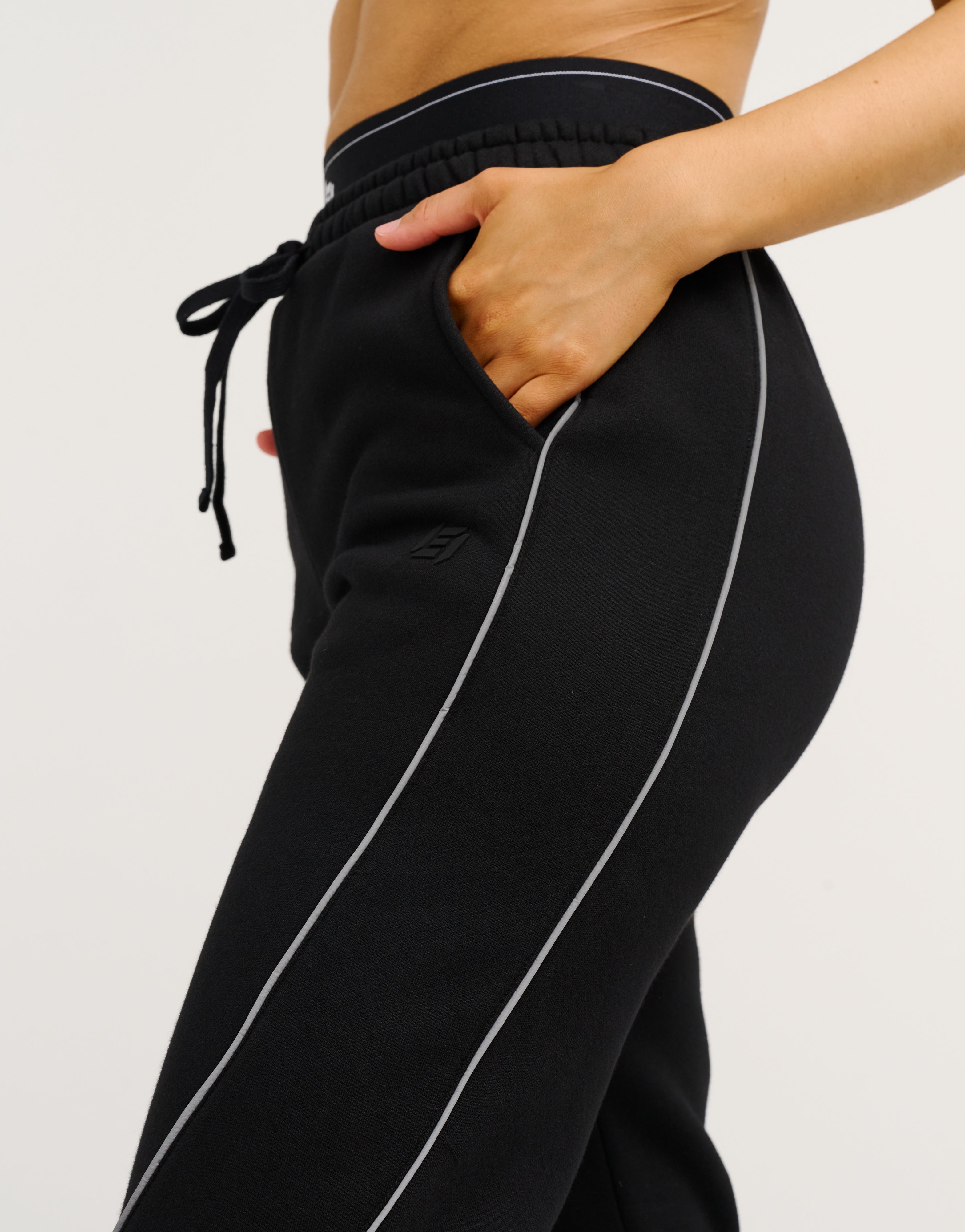 Elemental Layered Jogger Sweatpants - Black/White