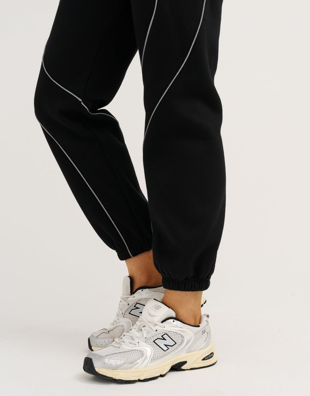 Elemental Layered Jogger Sweatpants - Black/White