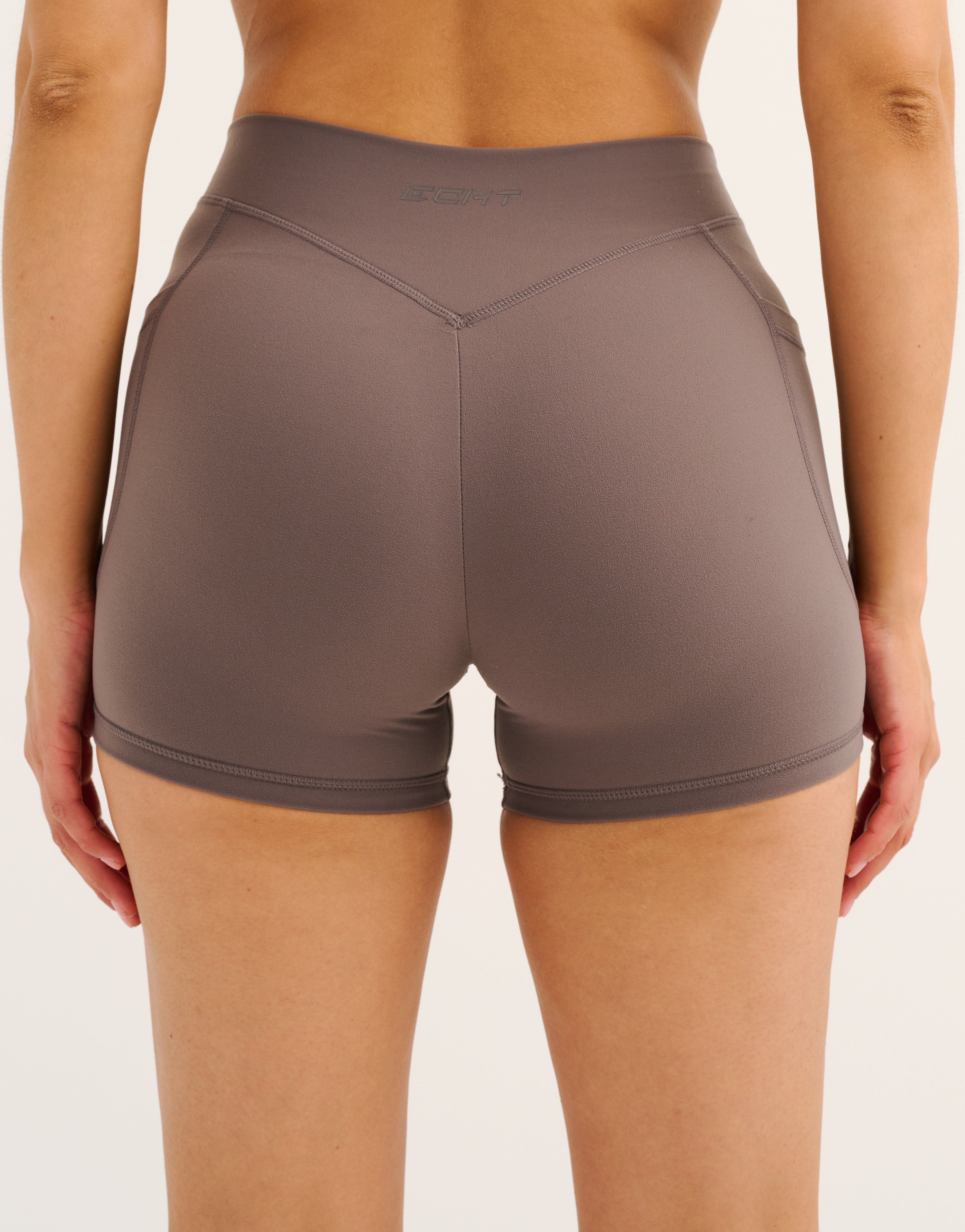Ascend Pocket Mid-Waist Shorts 4" - Slate Grey