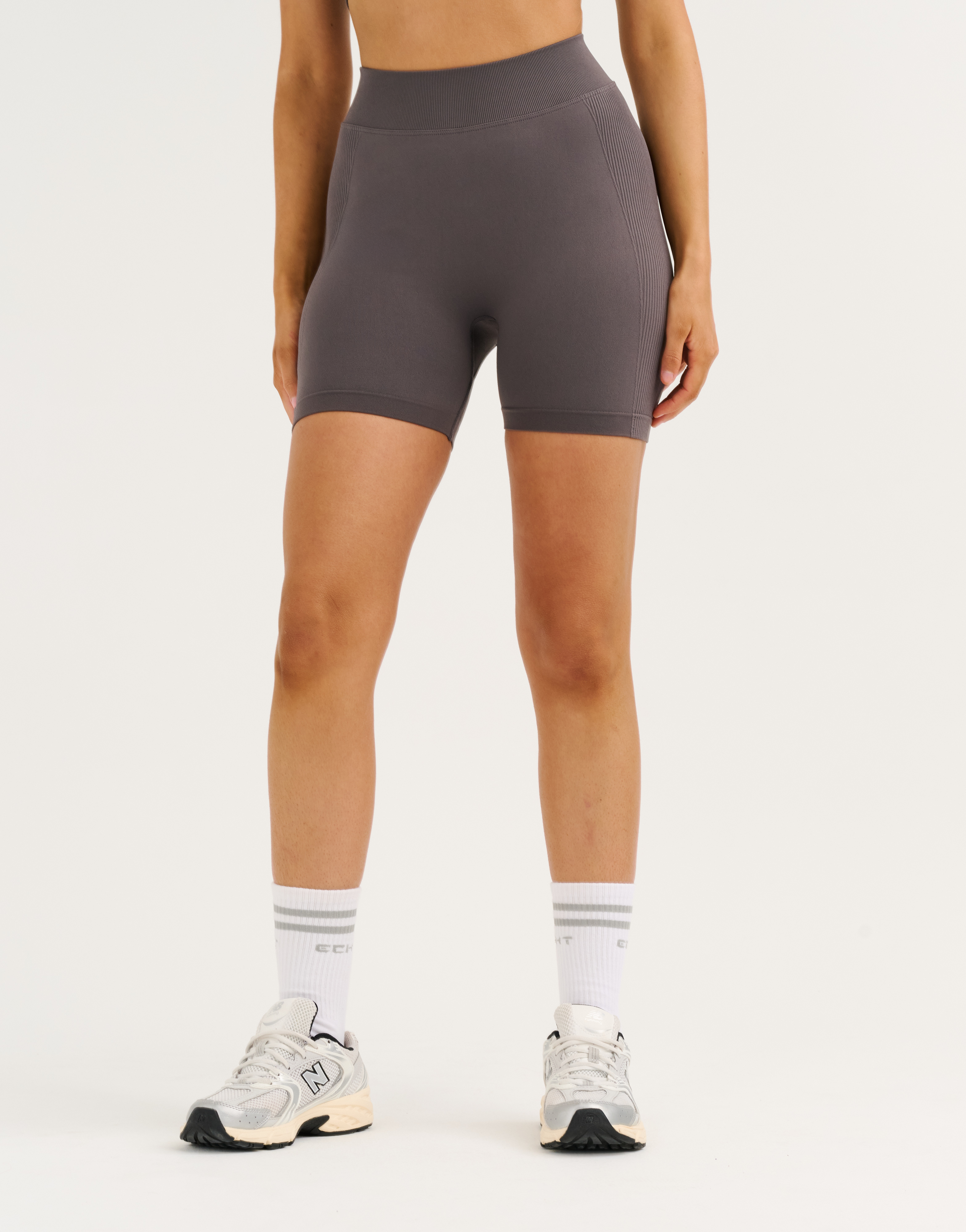 Arise Essential Mid-Waist Shorts V2 - Slate Grey
