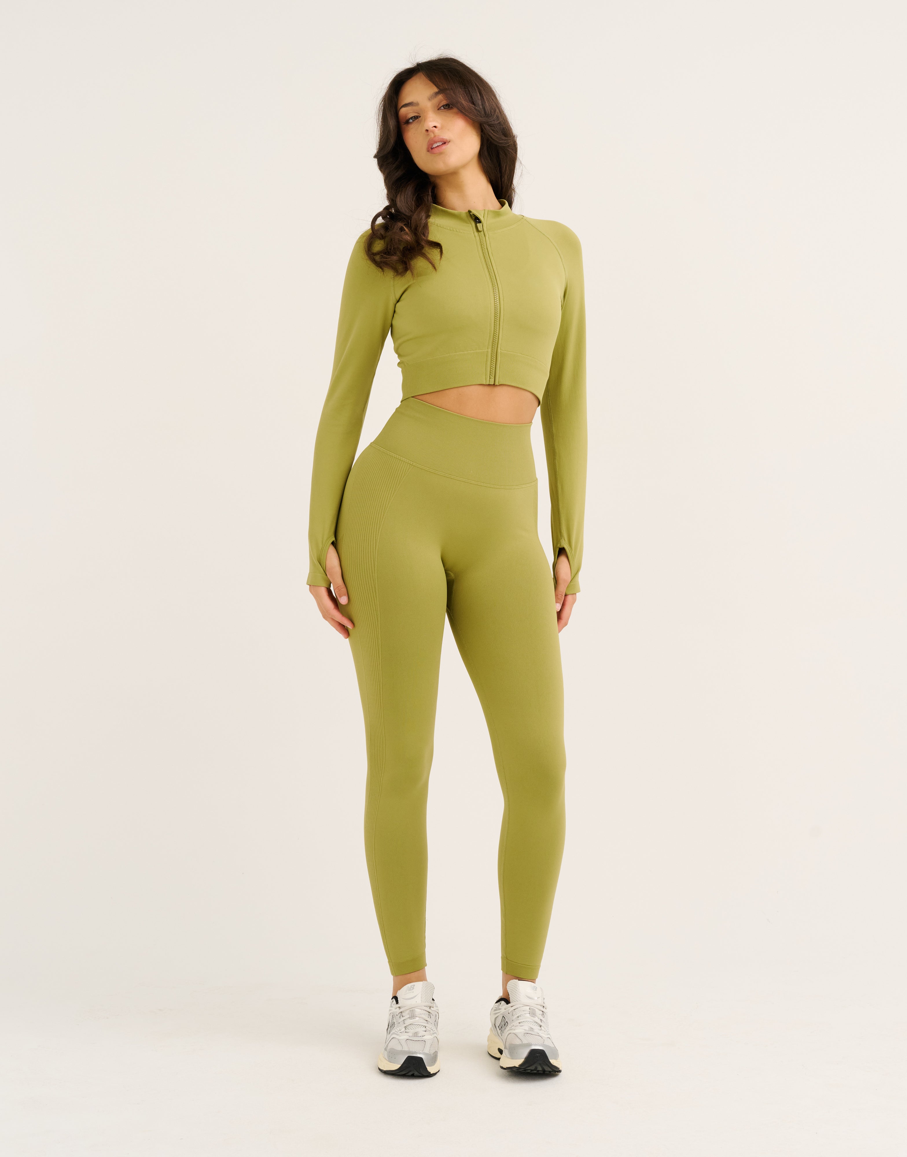 Arise Essential Zip-Up Long Sleeve - Olive