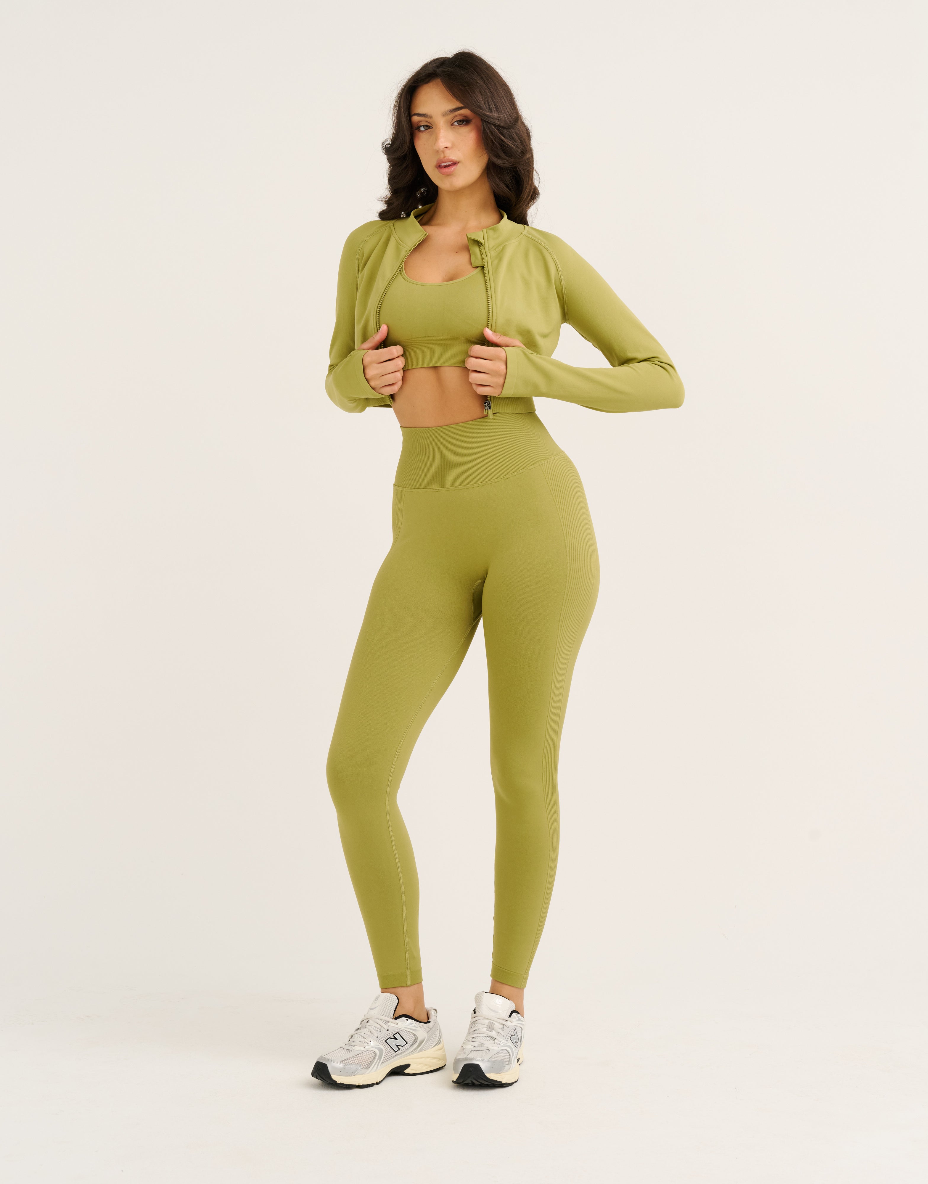 Arise Essential Zip-Up Long Sleeve - Olive