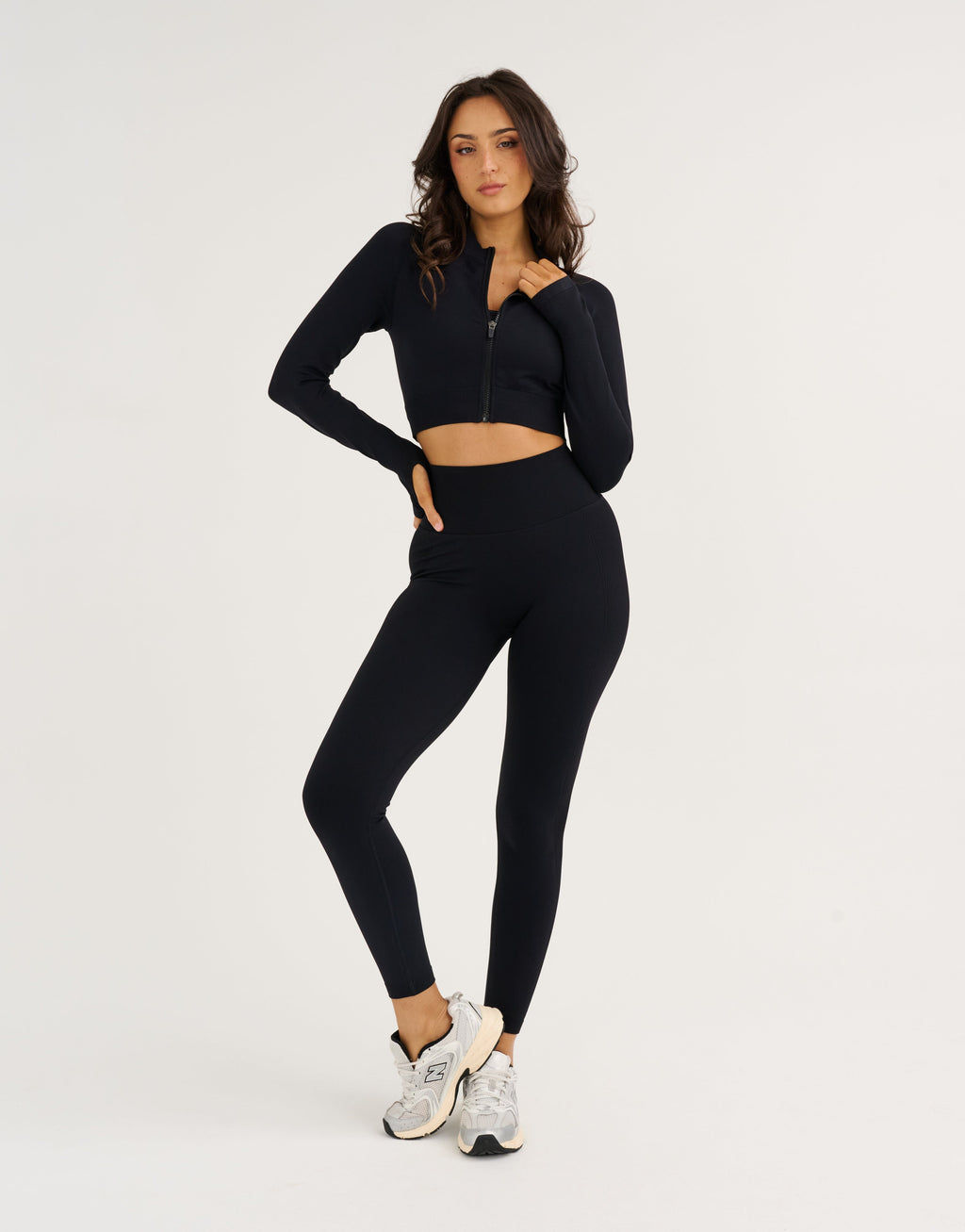 Arise Essential Zip-Up Long Sleeve - Stealth Black